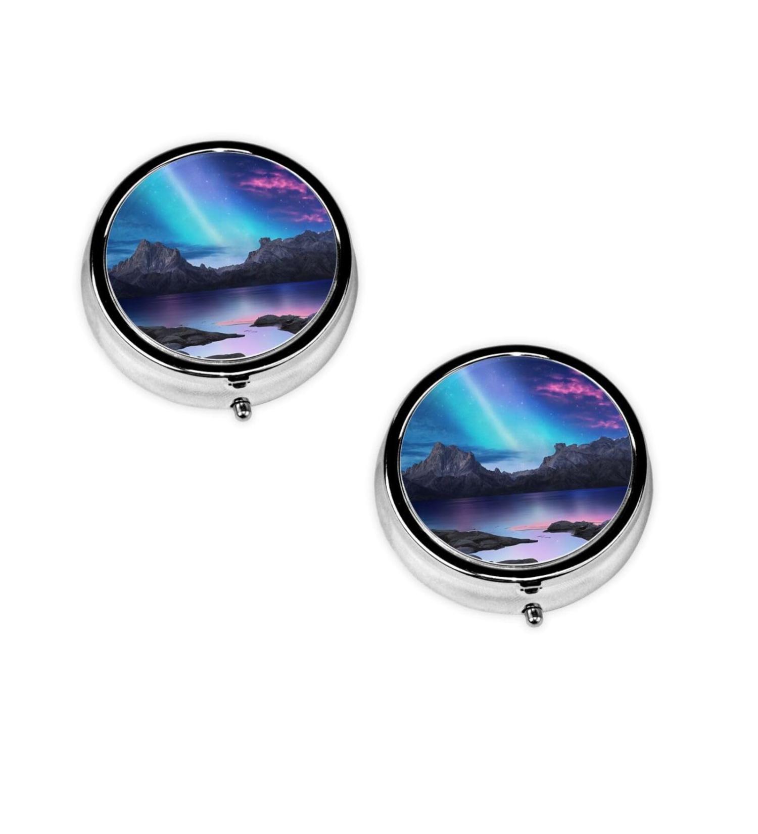 3D Space Printed Mini Round Pill Box - 3 Compartment Travel Organizer for Medicine - Portable Pill Case for Home & Office - Buy Online on GoSupps.com