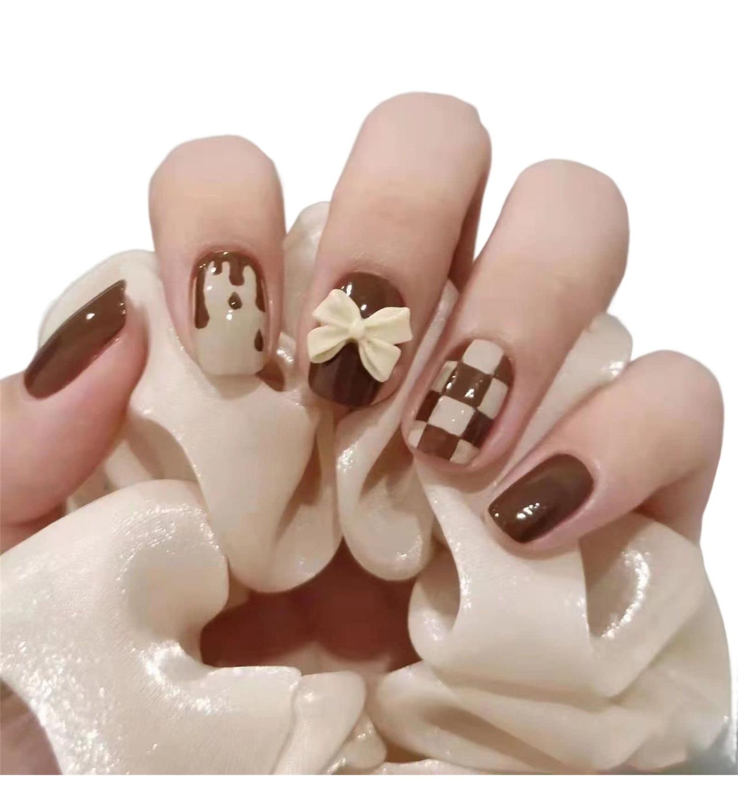 Bling Press on Nails Luxury Reusable Finish Fake Nails Handmade Nail Art with Design by Licensed Manicurist (L A) (A S) A Small - Buy Online on GoSupps.com