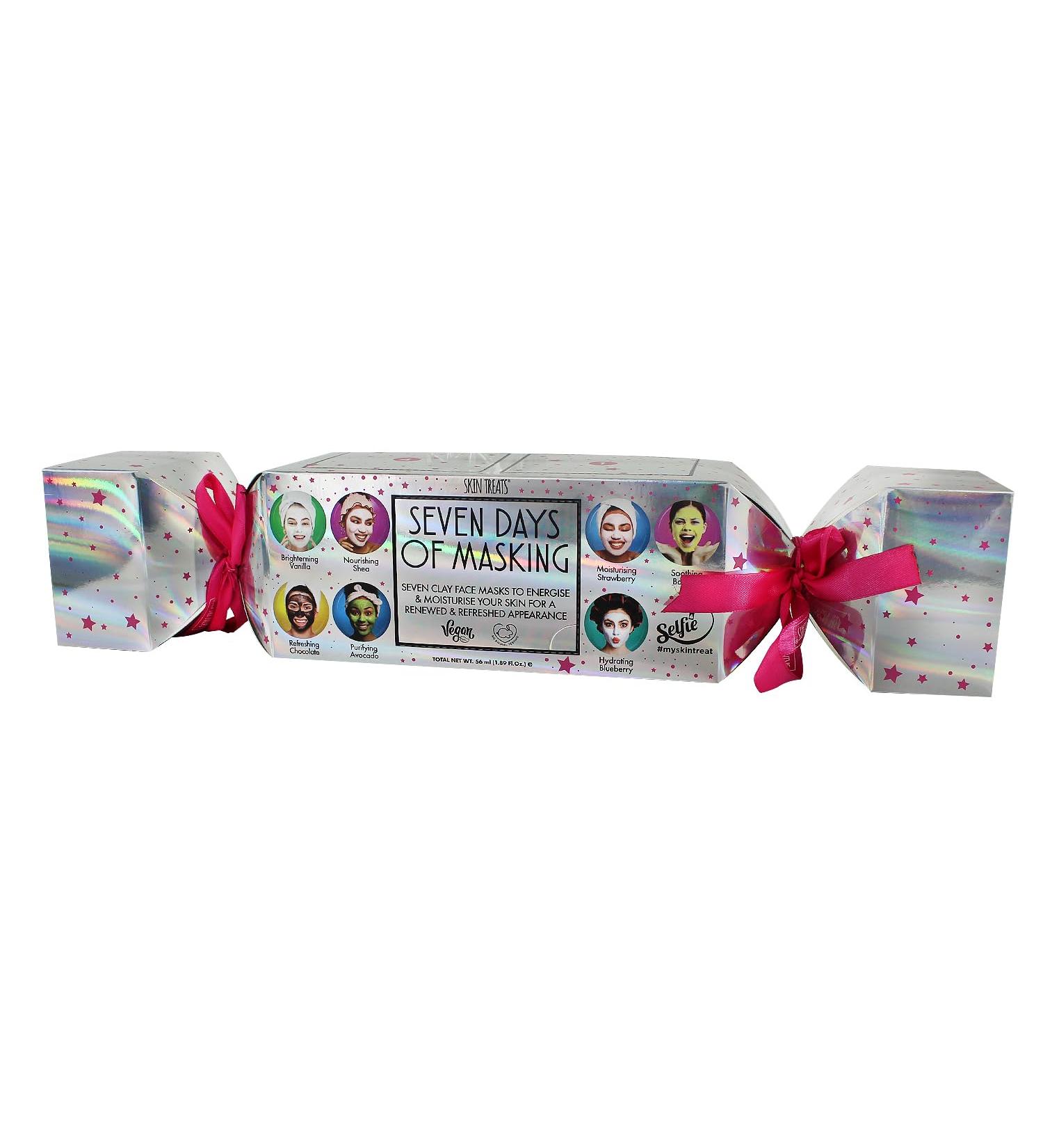Skin Treats Seven Days of Masking Christmas Cracker Gift Set | Dual Acton Clay Masks | Bentonite & Kaolin Clay | Rejuvenates & Nourishes | Vegan | Not Tested On Animals - Buy Online on GoSupps.com