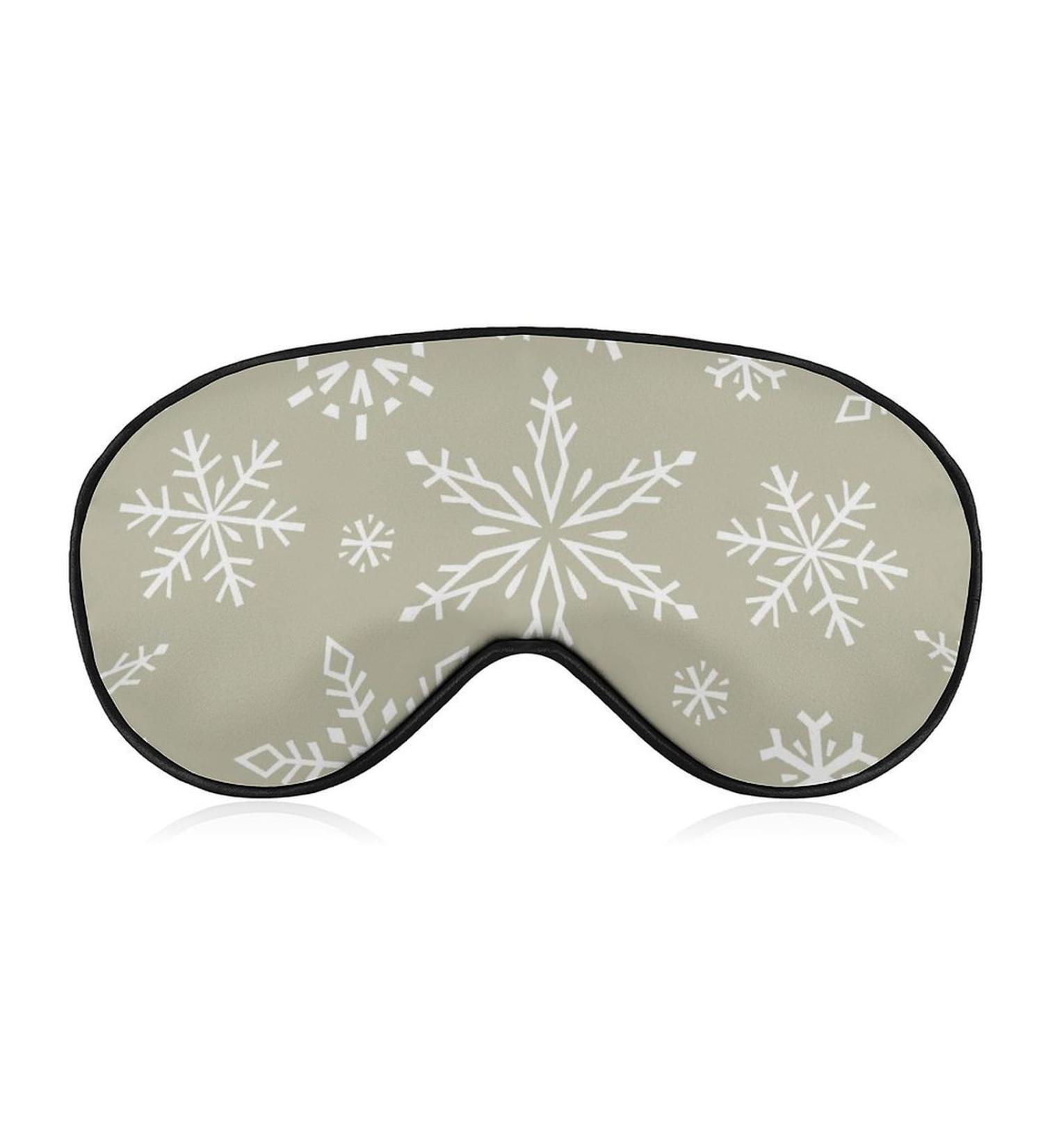 Brown Snowflakes Sleeping Mask - Adjustable Soft Eye Cover for Winter | Perfect Christmas Gift for All - Buy Online on GoSupps.com