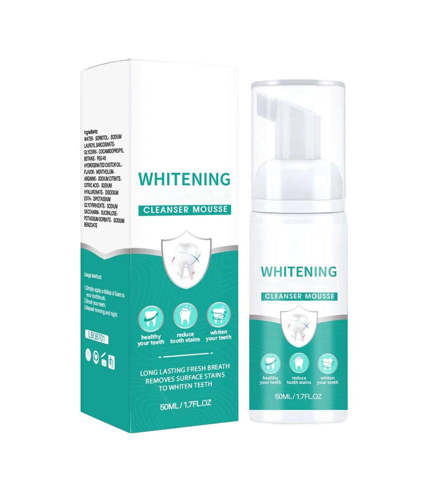 Foam Toothpaste for Sensitive Teeth - Whitening & Anti-Cavity Formula | Deep Clean Rubber Tooth Cleaning Mousse (Sky Blue) - Buy Online on GoSupps.com