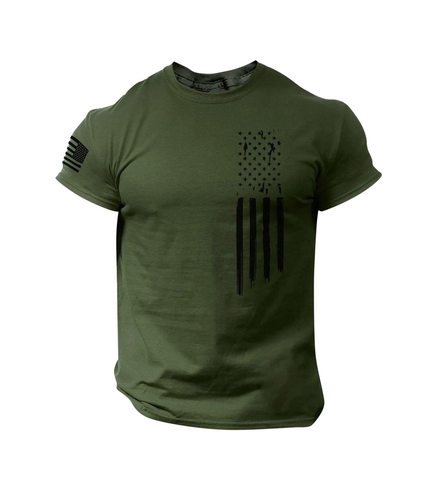 Men s USA Flag Print T-Shirt | Funny Slim Fit Muscle & Compression Shirts - Tactical & Sport Styles - Buy Online on GoSupps.com