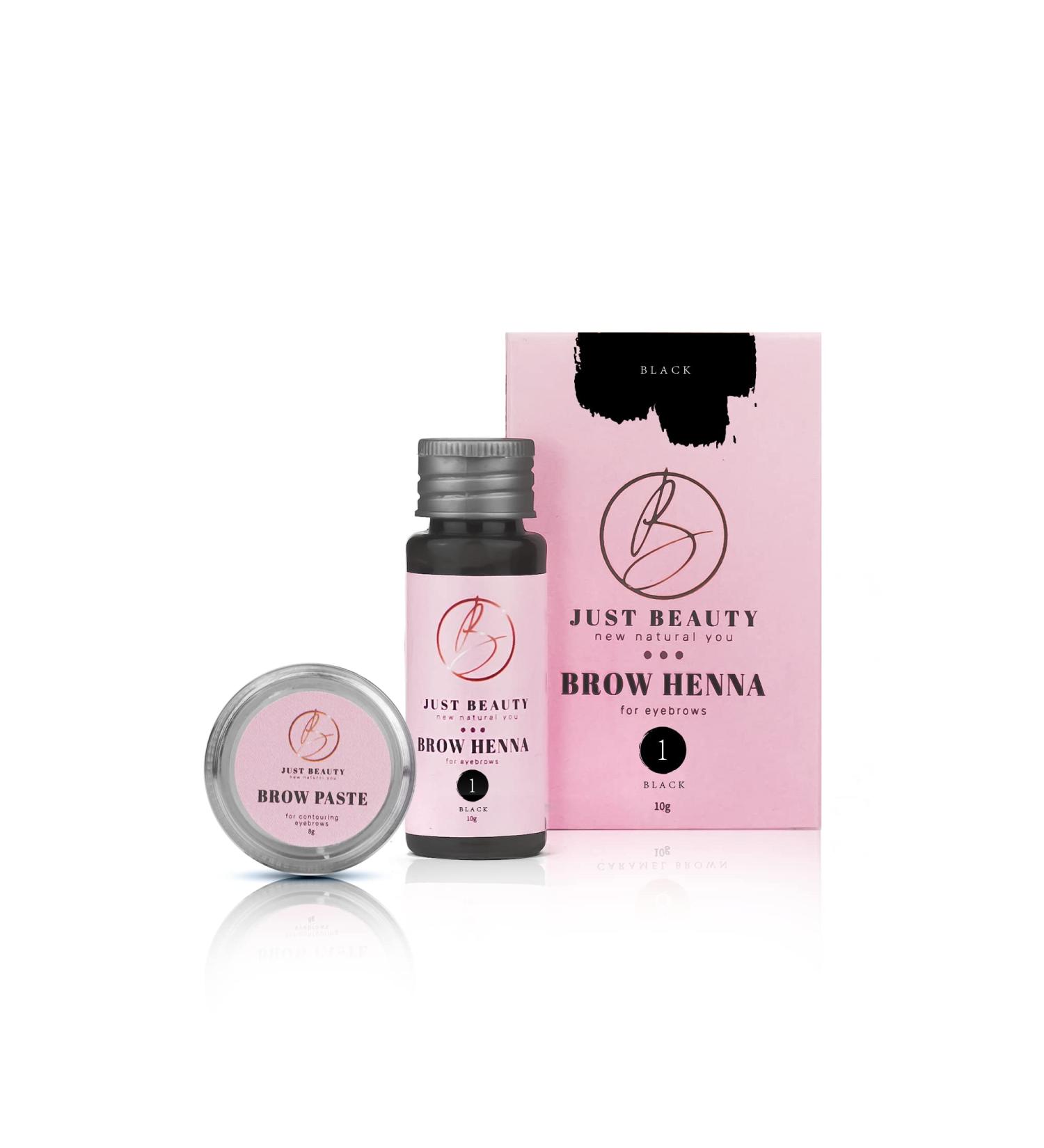 Just Beauty Henna Black No. 1 + Paste - Premium Quality Natural Hair Dye for Vibrant Color | International Shipping Available - Buy Online on GoSupps.com