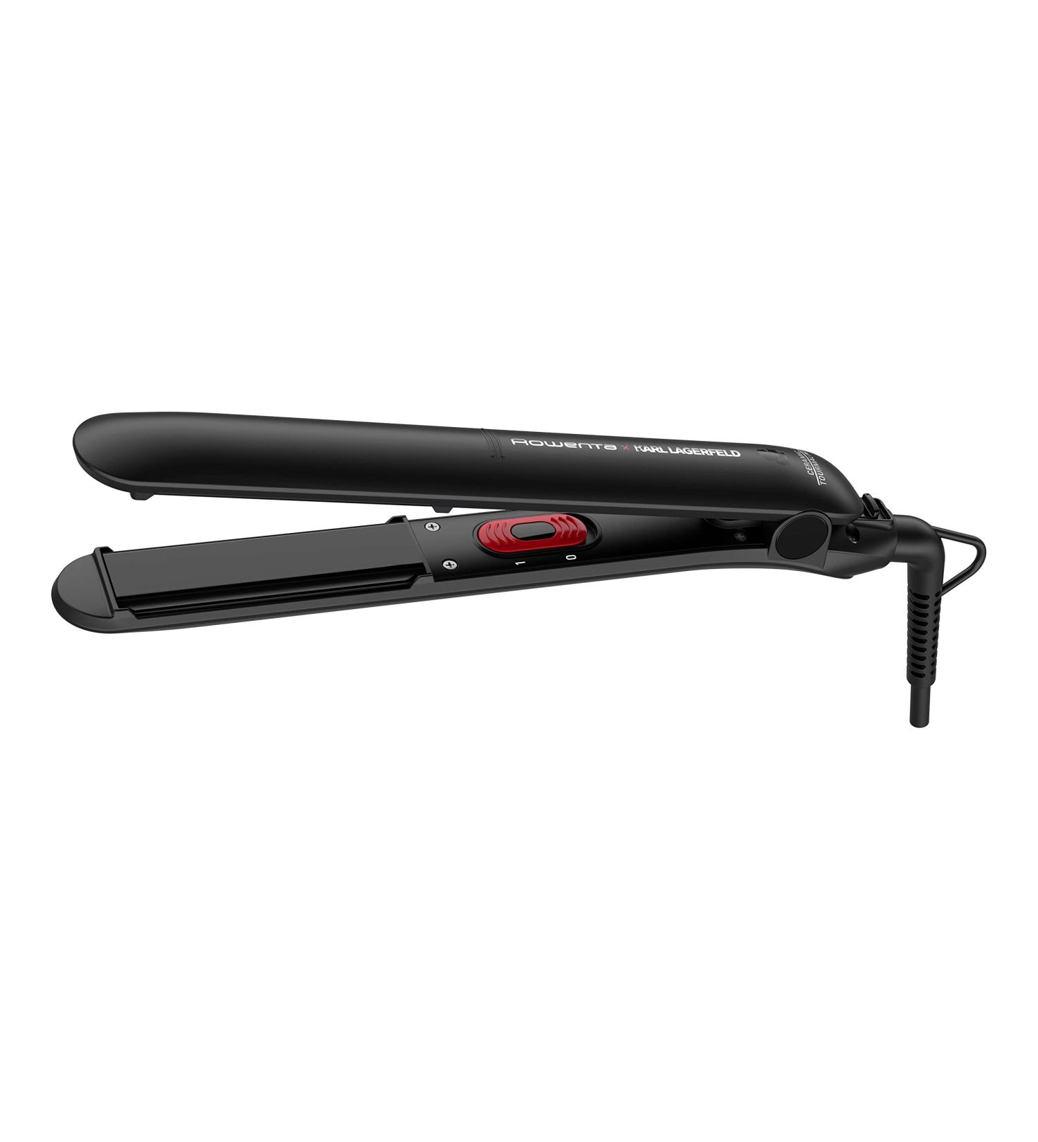 Rowenta SF161L X Karl Lagerfeld Easyliss Hair Straightener - Ceramic Tourmaline 200 C 2-in-1 Styling Black/Red - Buy Online on GoSupps.com