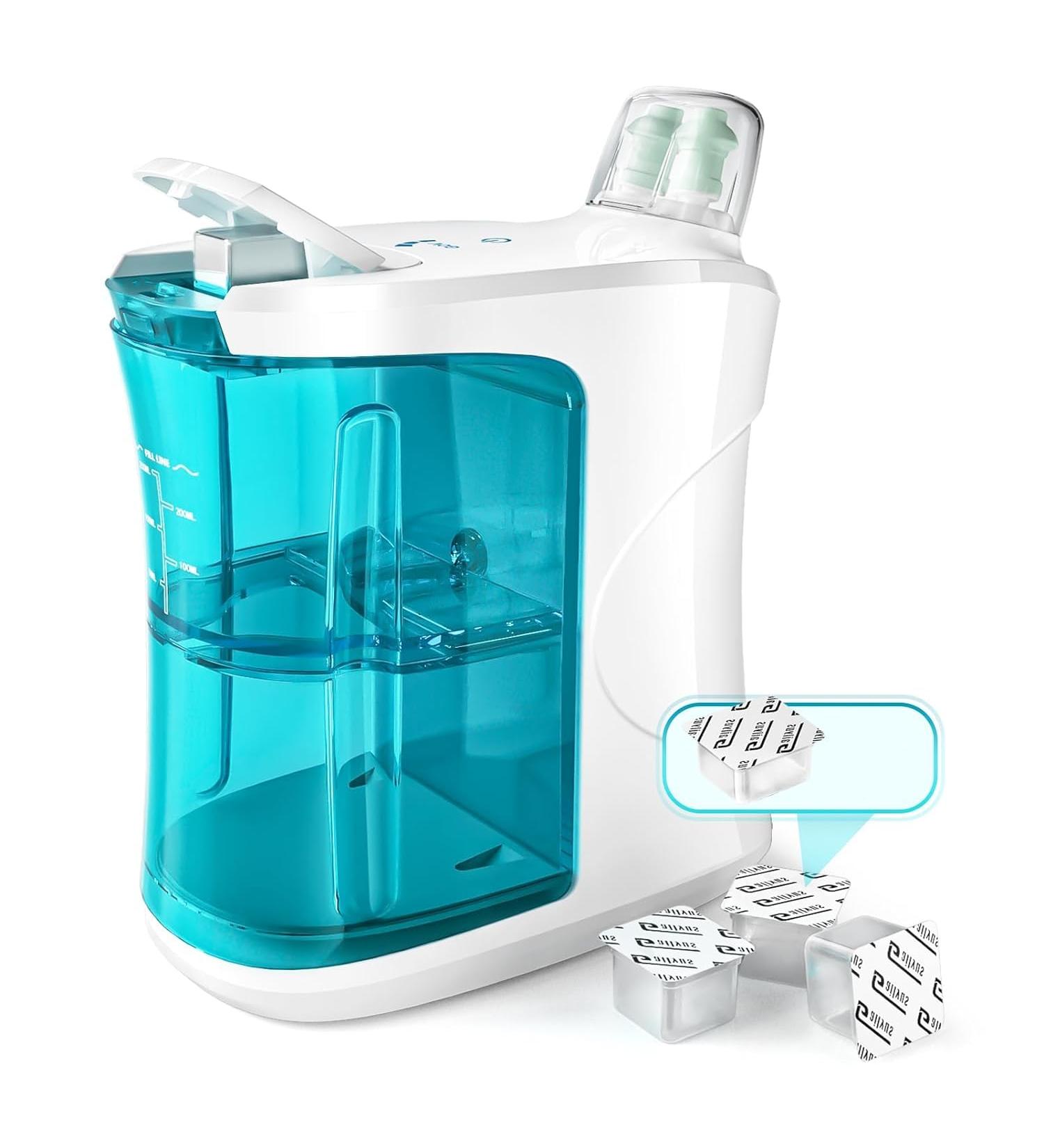 Buy Nasal Irrigation System - 3 Modes Electric Nose Cleaner & Sinus Rinse Kit with 18 Saline Capsules - International Shipping Available - Buy Online on GoSupps.com