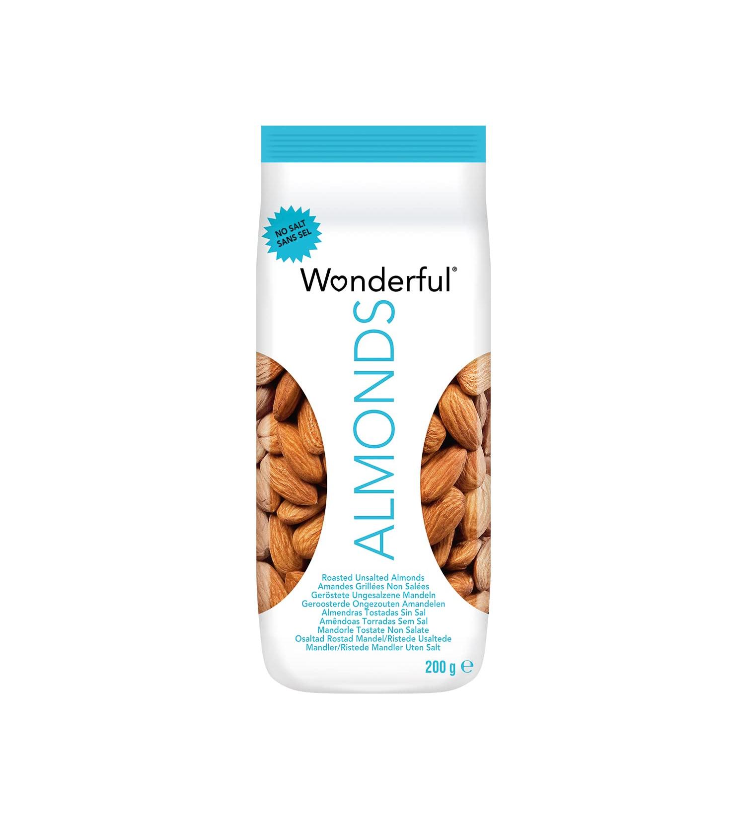 Wonderful Almonds Unsalted Almonds 200g - Buy Online on GoSupps.com