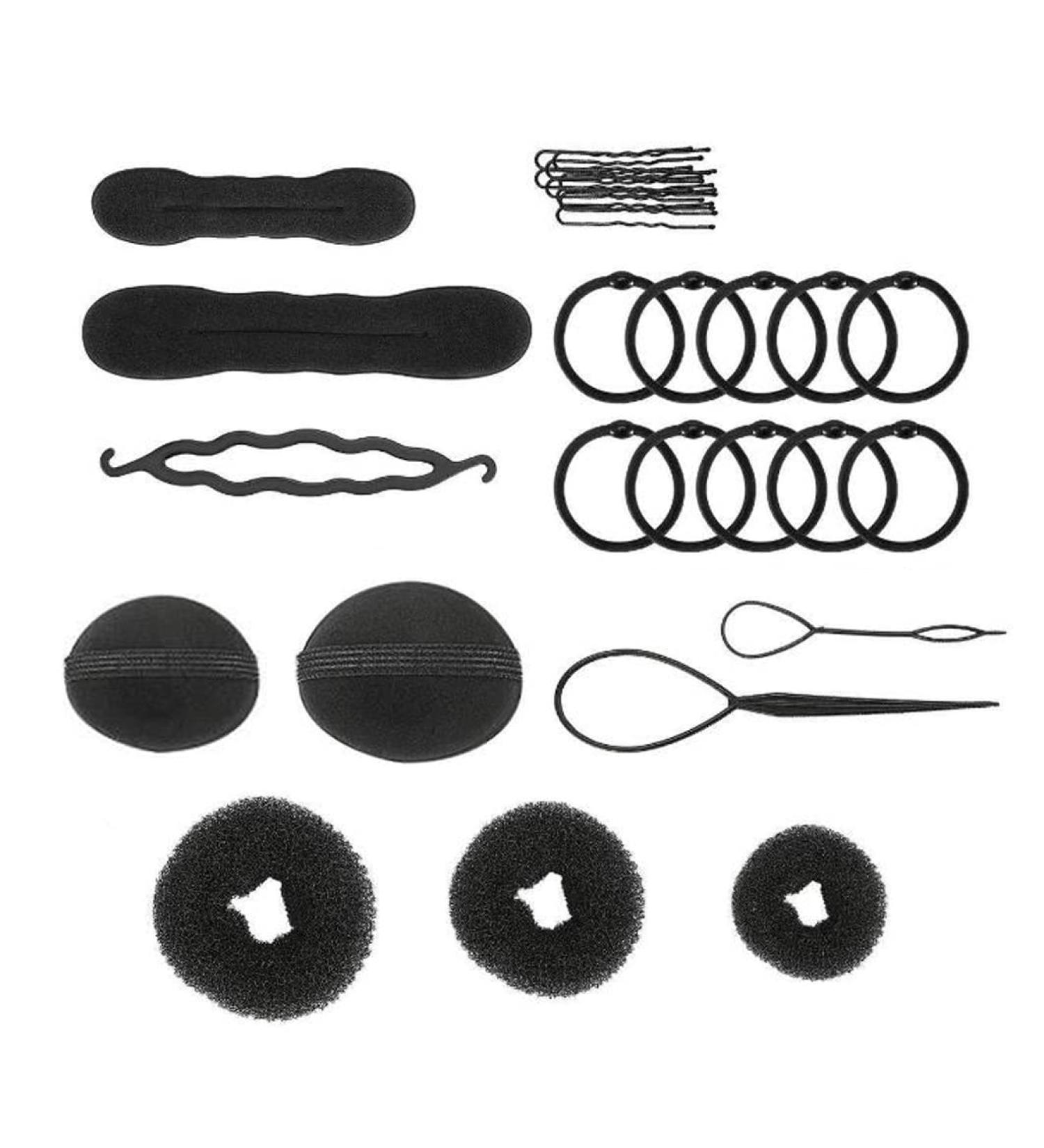 Fashionable Hair Design Styling Tool Set | Hair Volume Clip Knot Tool & Donut Wicking for Women & Girls - International Shipping - Buy Online on GoSupps.com