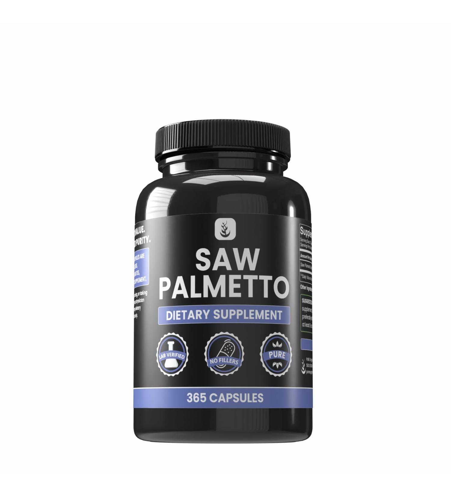 PURE ORIGINAL INGREDIENTS Saw Palmetto (365 Capsules) No Magnesium Or Rice Fillers Always Pure Lab Verified 365 Count (Pack of 1) - Buy Online on GoSupps.com