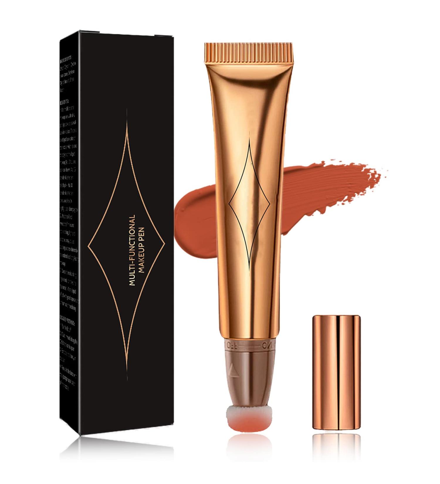 Liquid Blush Beauty Wand Matte Face Blush Silky Smooth Creamy Blendable Liquid Blush Stick with Cushion Applicator Lightweight Natural Face Blush Makeup Pen for Cheek Lip(Peach Pink) - Buy Online on GoSupps.com