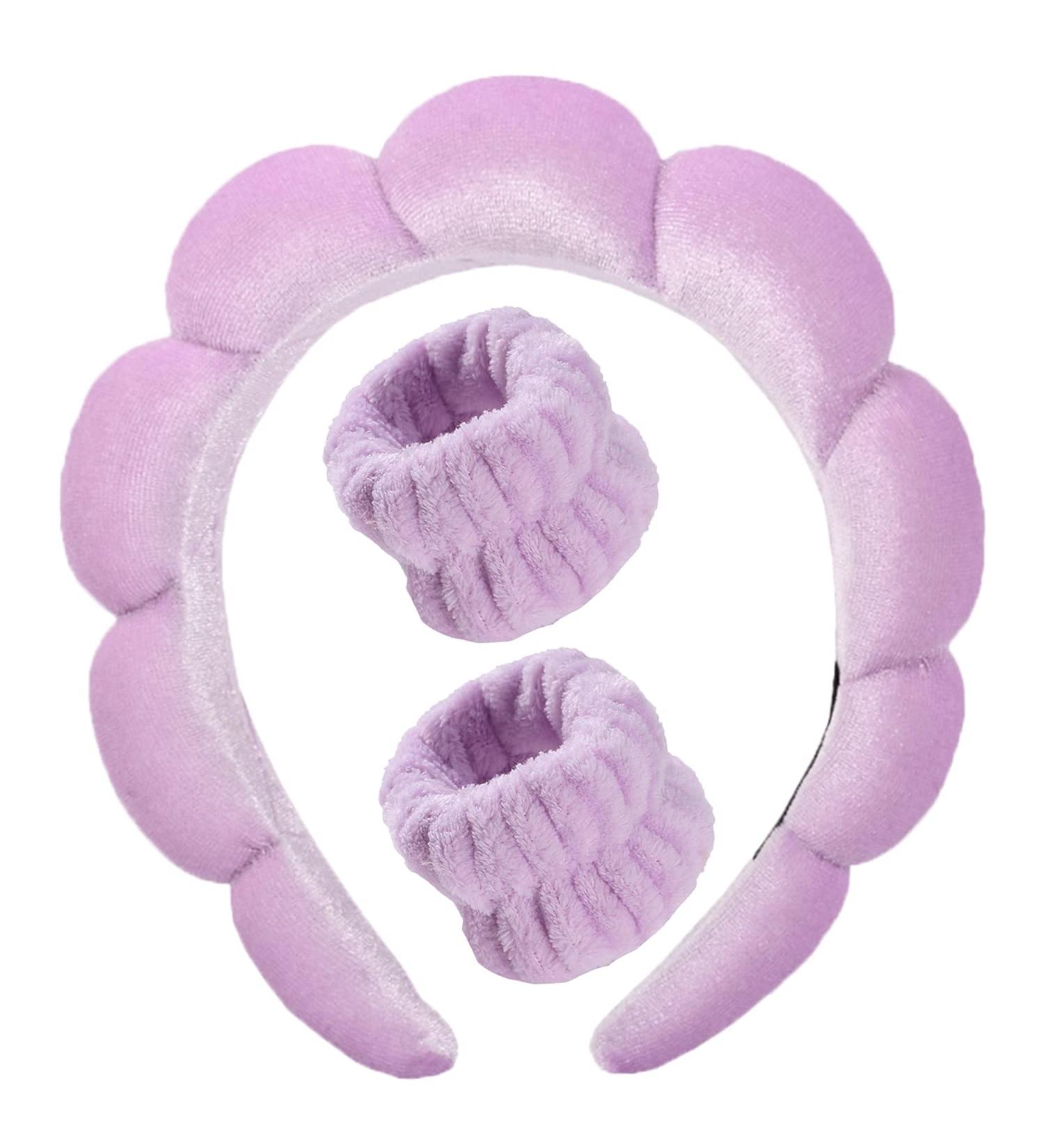 MUZOXEN Velvet Spa Headband for Face Washing and Makeup - Purple - Buy Online on GoSupps.com