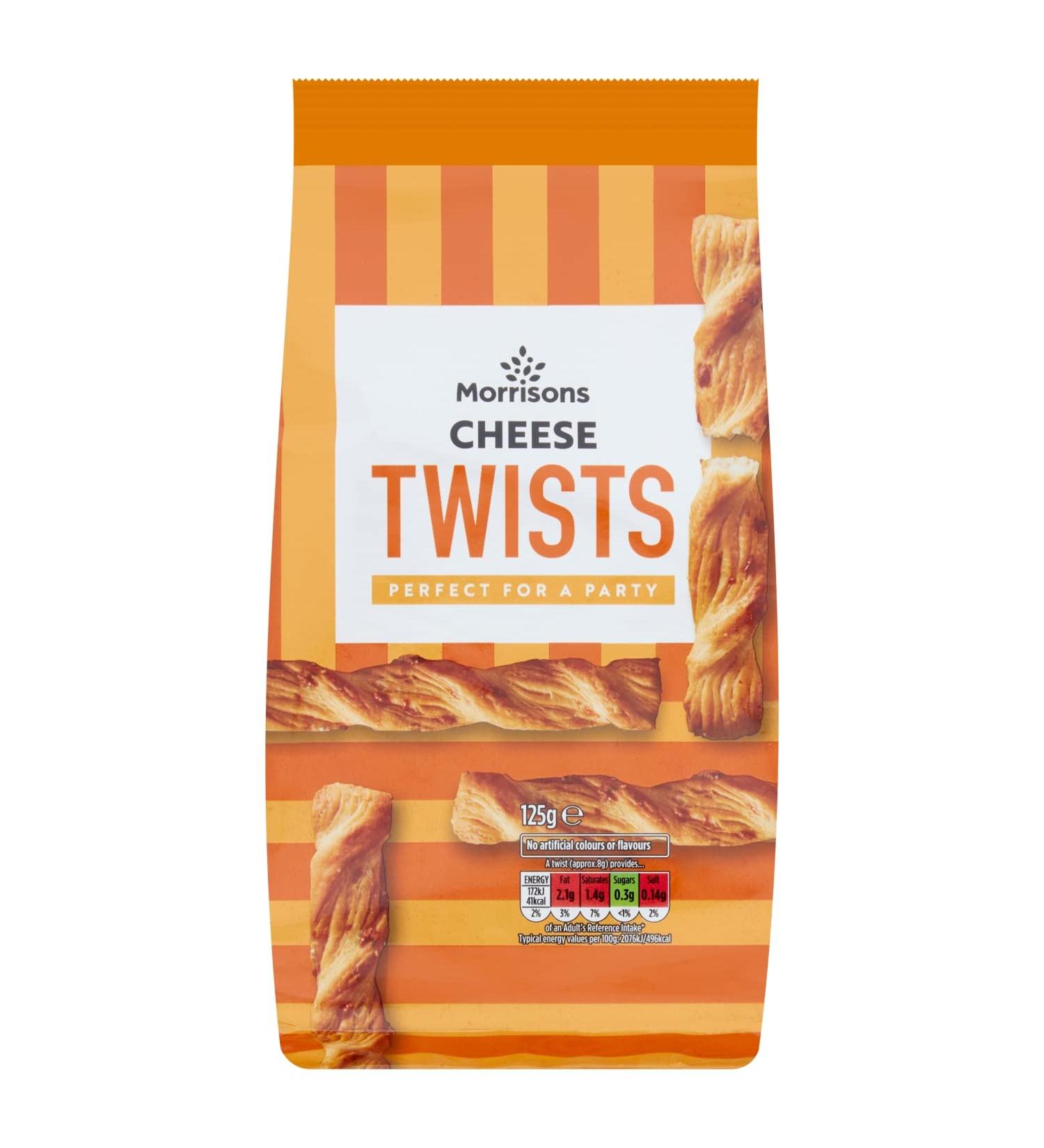 Morrisons Cheddar Cheese Twists 125G 1 x 125 g