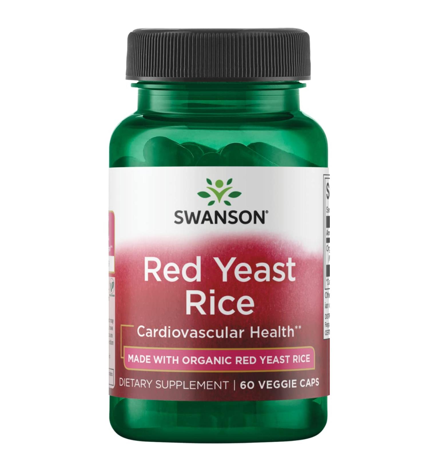 Swanson Red Yeast Rice 60 Veggie Caps - Heart Health Support & Cholesterol Management - Buy Online on GoSupps.com