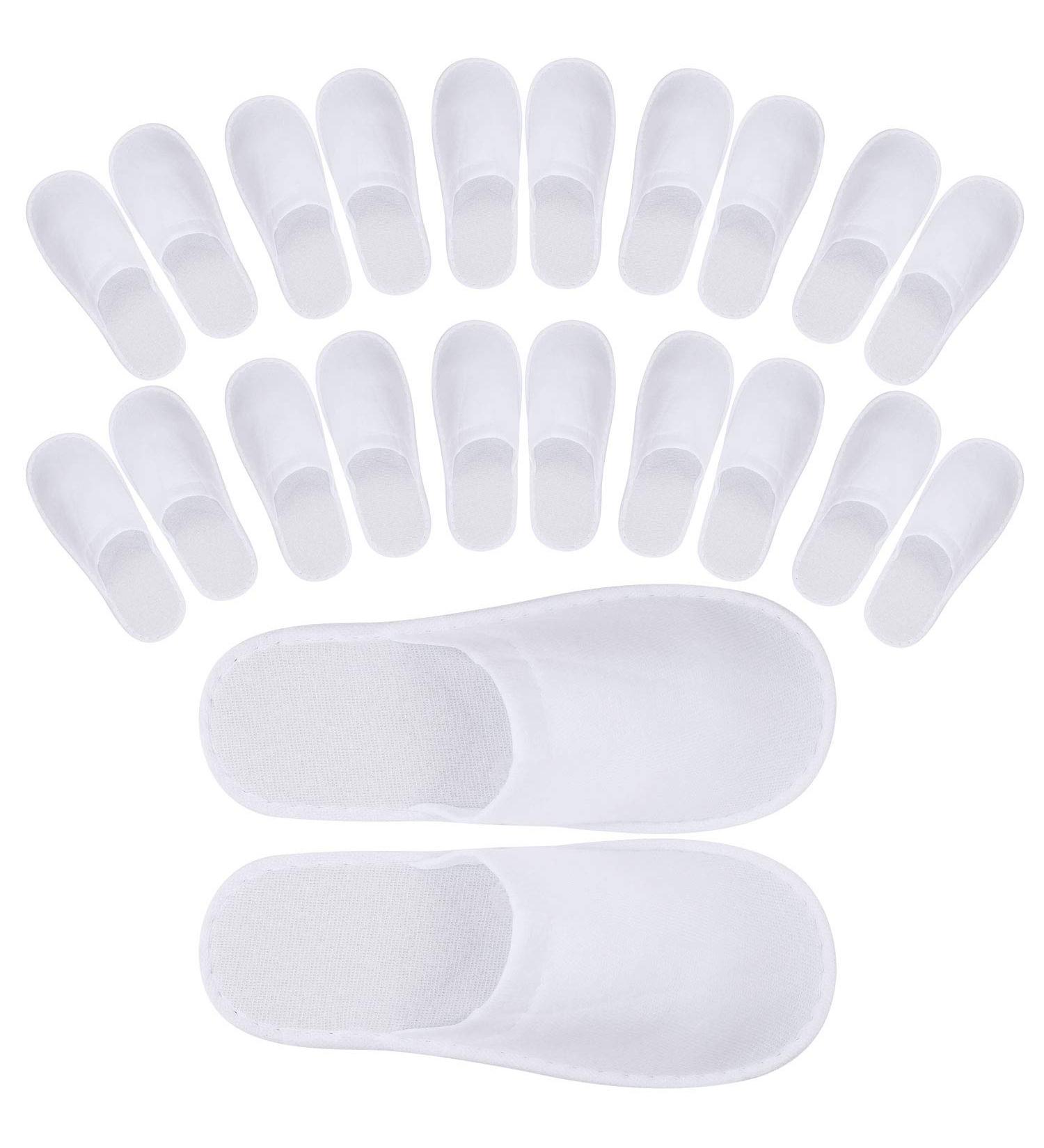 24 Pairs of White Disposable Spa Flip-Flop Slippers for Hotel Guests - Unisex Closed Toe Design for Super Comfort - Buy Online on GoSupps.com