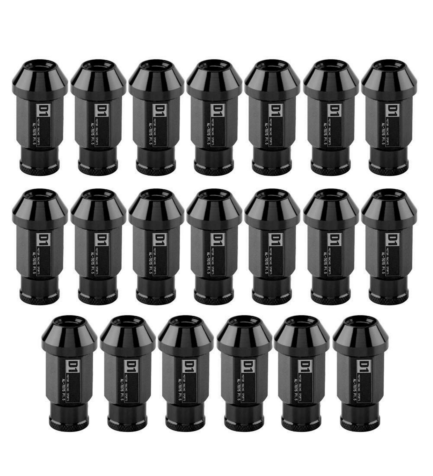 Buy M12X1.5 Black Aluminum Wheel Nuts - Racing Tire Screws for Cars | International Shipping - Buy Online on GoSupps.com