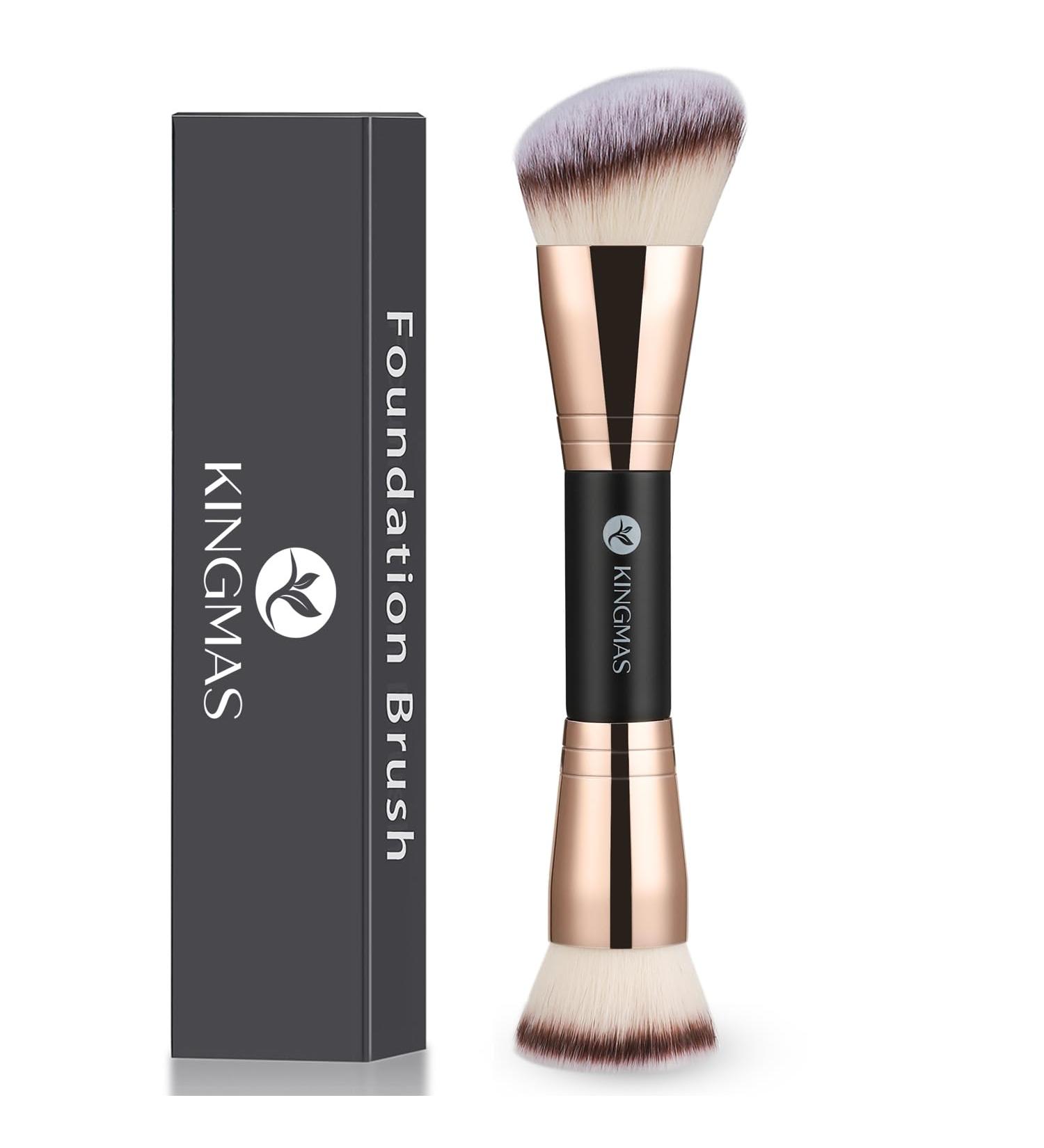 Kingmas Premium Kabuki Foundation Make-Up Brush - Double-Sided Contour Brush for Liquid Powder Concealer & Cream | International Shipping Available - Buy Online on GoSupps.com