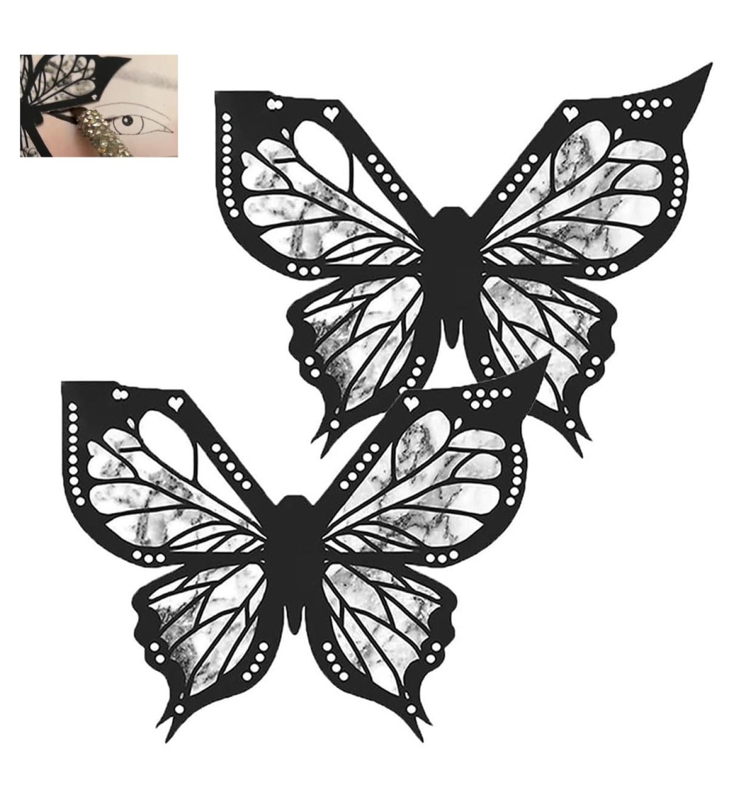 Butterfly Eyeliner Stencil Reusable and Flexible Eyeliner Stamp Butterfly Eyeliner Stamp Eyeliner Applicators Shaper Tool Butterfly Makeup Stencil (2 pcs) - Buy Online on GoSupps.com
