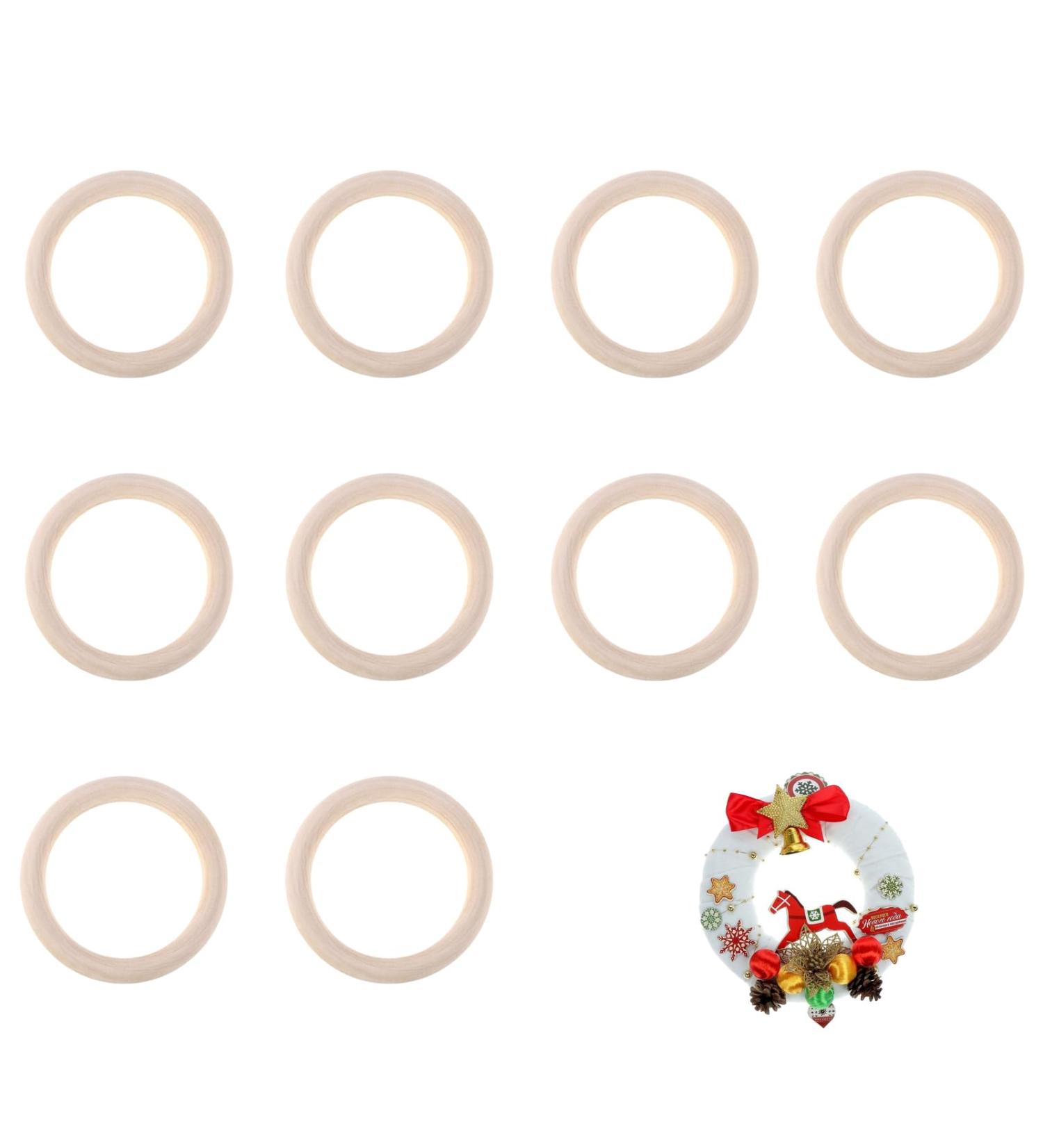 10 Wooden Baby Rings for Tinkering | 70mm DIY Craft & Bite Rings for Child Care - Buy Online on GoSupps.com