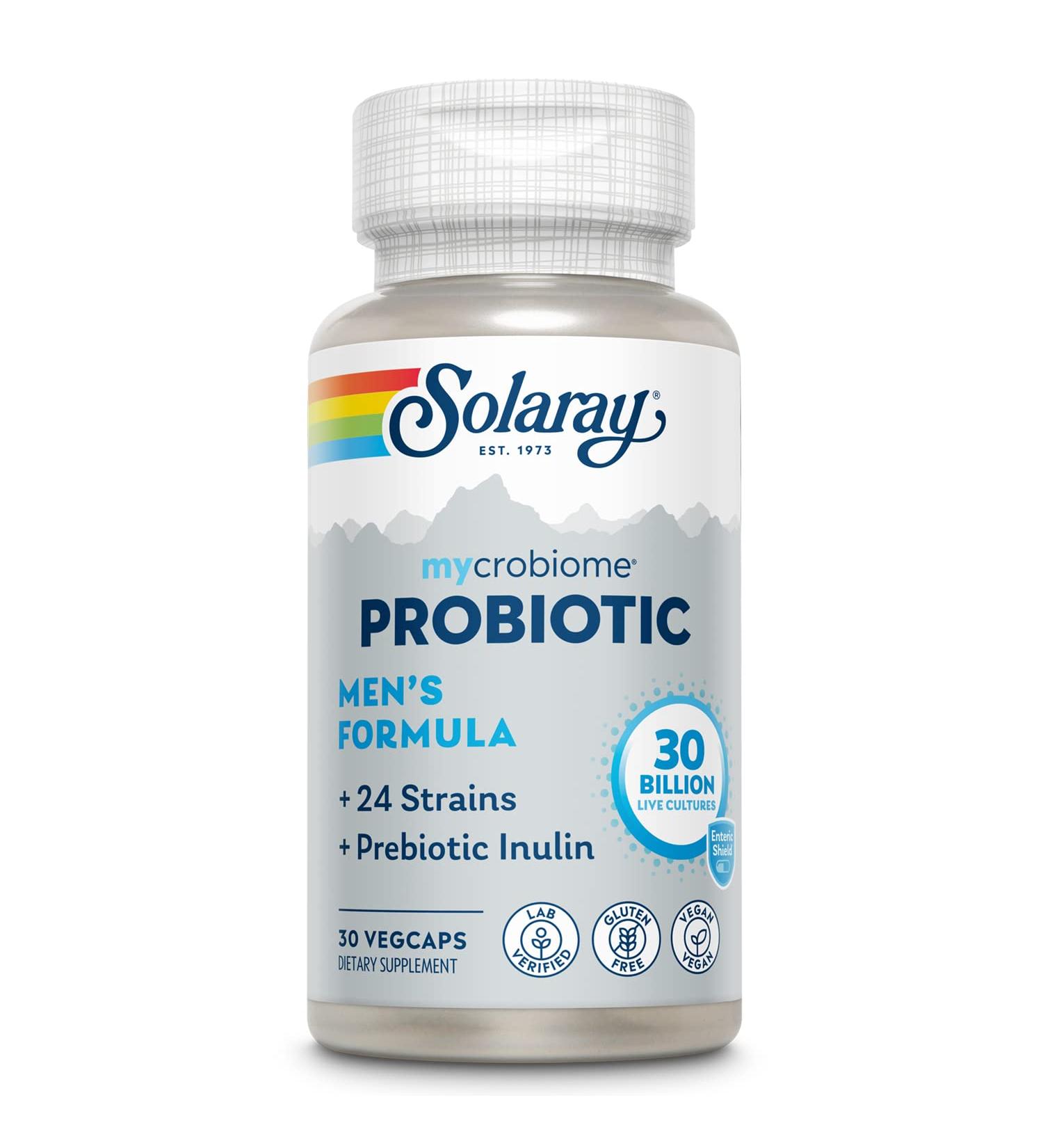 Solaray Mycrobiome Probiotic Menâ€™s Formula - 30 Billion CFU, 30 Enteric VegCaps - Buy Online on GoSupps.com
