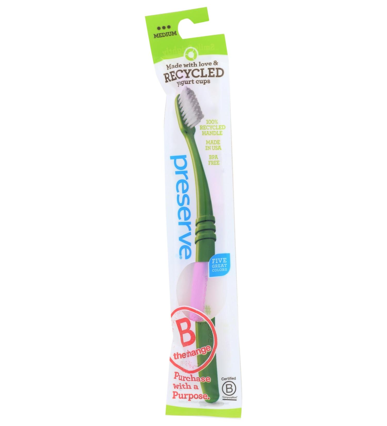 Buy Preserve Adult Medium Toothbrush - Eco-Friendly & Sustainable | International Shipping Available - Buy Online on GoSupps.com