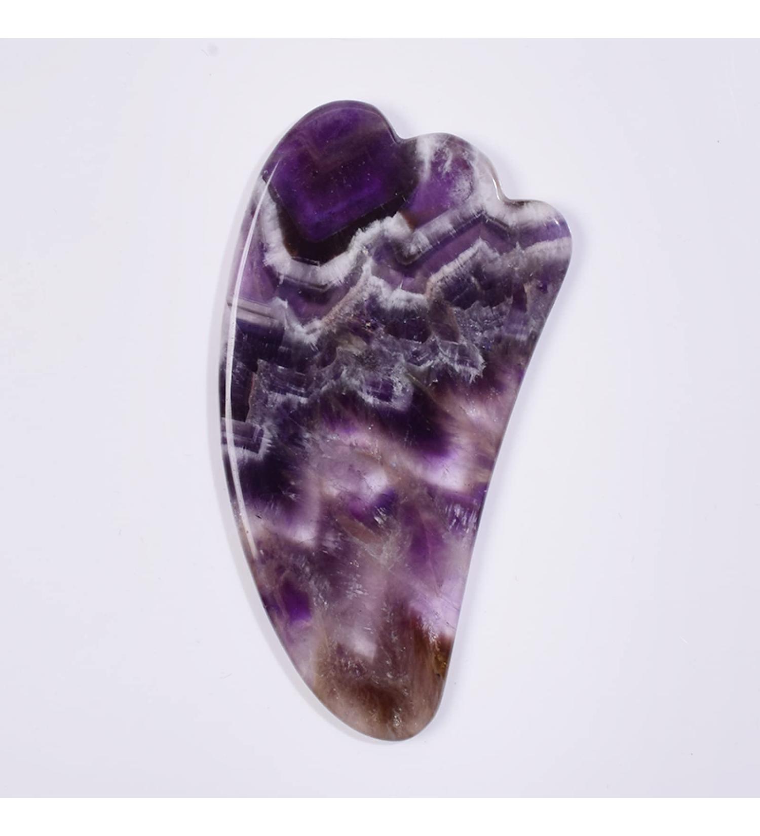 ESBANT Amethyst Massager Natural Stone Facial Roller Gua Sha Tool Set Scraping Crystal Massage 3pcs zhimo (Color : One Size)