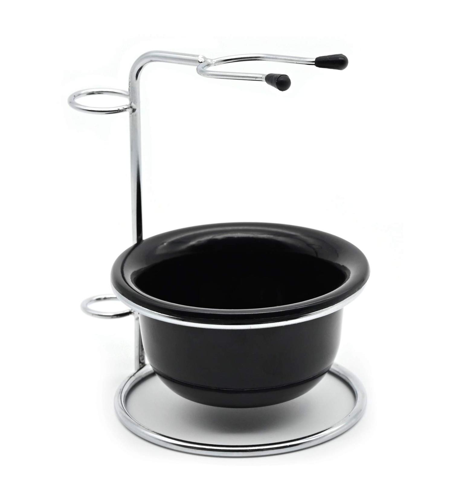 Shaving Stand Kits for Men Universal Heavy Stainless Shaving Brush Stand Holder with Shaving Bowl-The Best Safety Razor Stand for Place Manual Razor Blades Shaving Brush Shaving Bowl (Black) - Buy Online on GoSupps.com