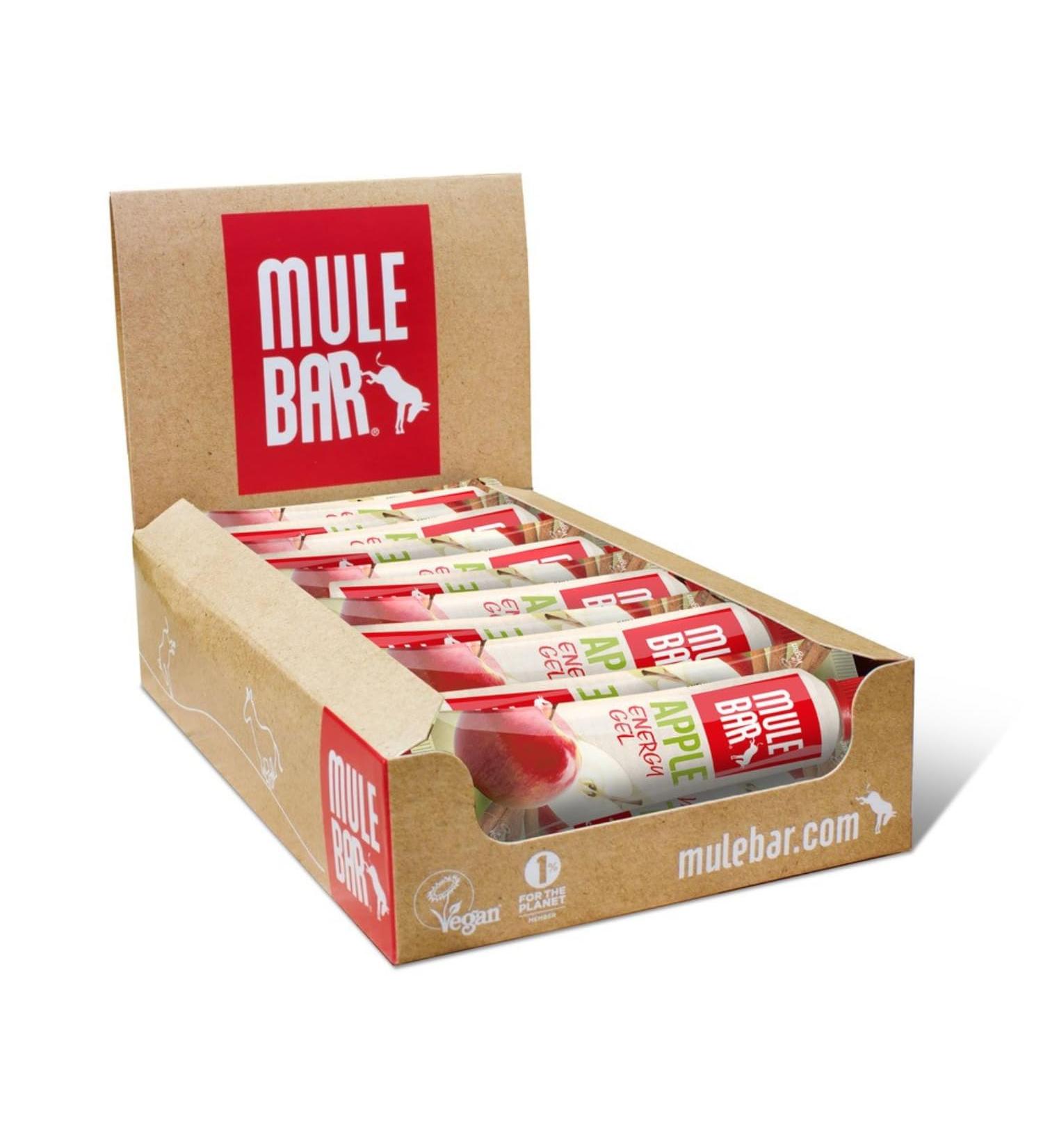 MULEBAR - Box of 24 Energy Gels - Apple - Vitamice C - Antioxidant - Immune System - 2IN1 - Pure or Diluted Gel - Easy to Digest - Gluten Free - 100% Natural and Vegan - 37gr - Buy Online on GoSupps.com