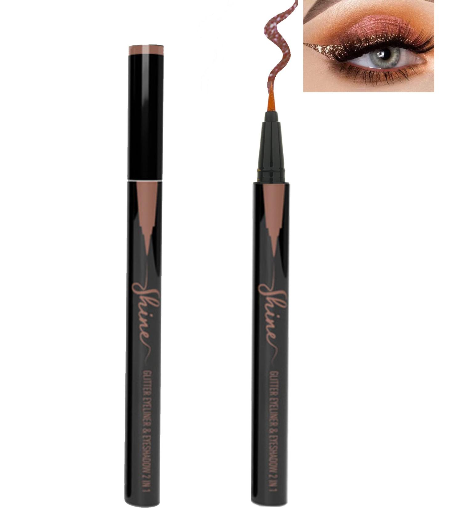 LYSdefeu Bronze Glitter Eyeliner Liquid - Brown Sparkle Shimmer Metallic Pen - Buy Online on GoSupps.com