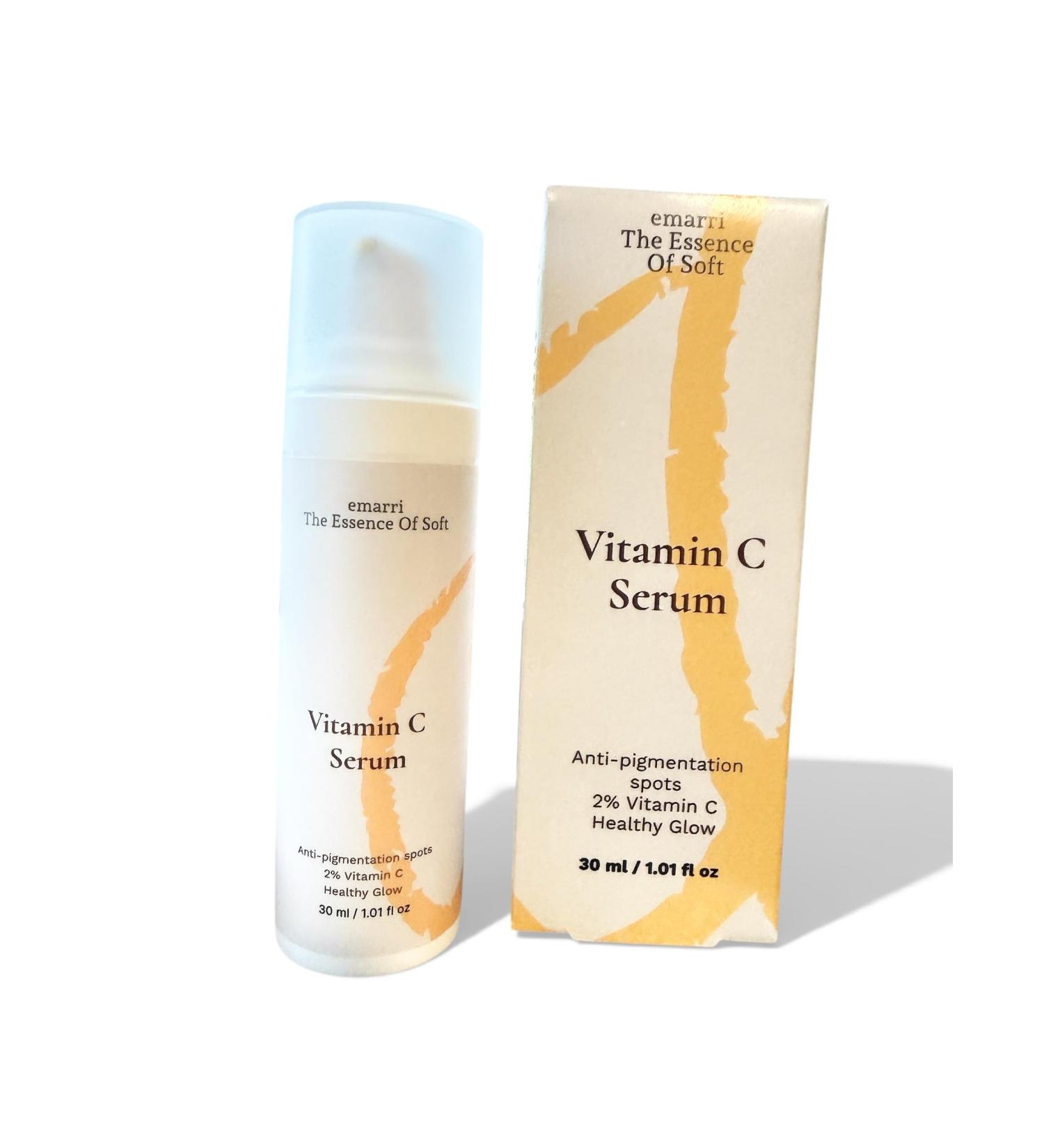 Emarri The Essence of Soft Vitamin C Serum Anti-Pigmentation Spots 2% Vitamin C Healthy Glow 30ml 1.01 fl oz