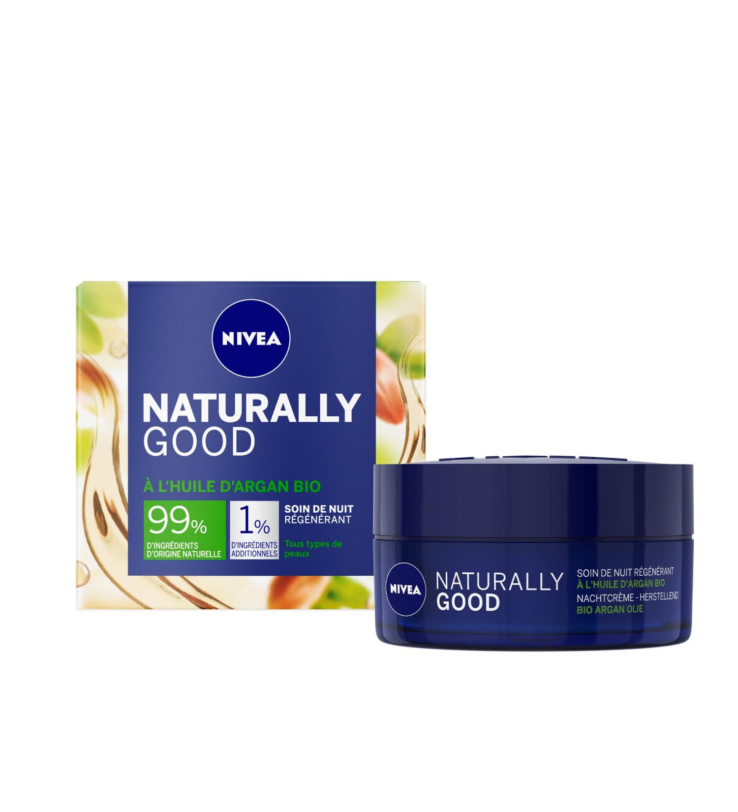 NIVEA NATURALLY GOOD Regenerating Night Care 50 ml Face care with 99% ingredients of natural origin night cream with - Buy Online on GoSupps.com
