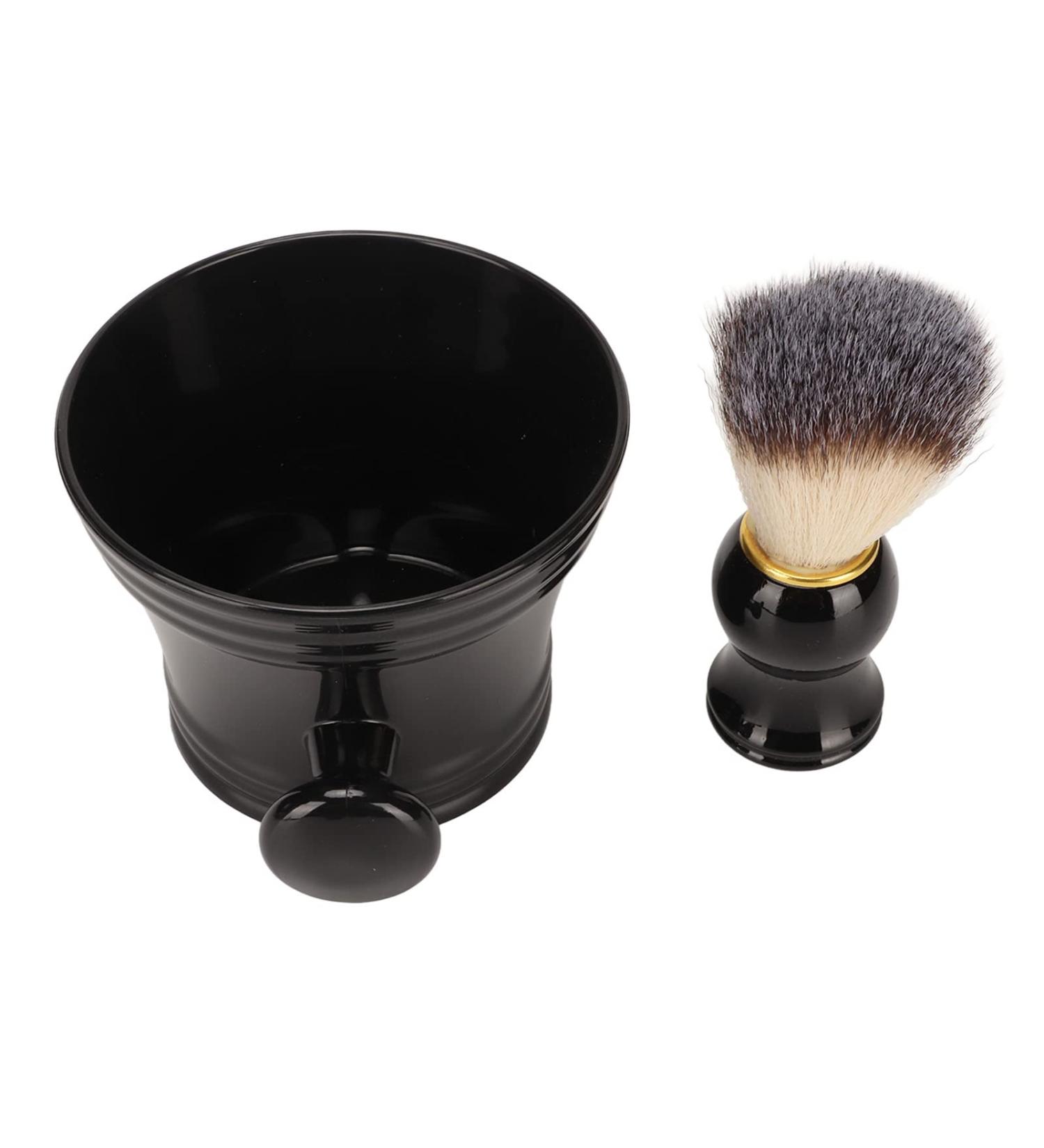 Soft Synthetic Bristle Shaving Brush | Black Barber Bowl Tool for Perfect Shave | International Shipping Available - Buy Online on GoSupps.com