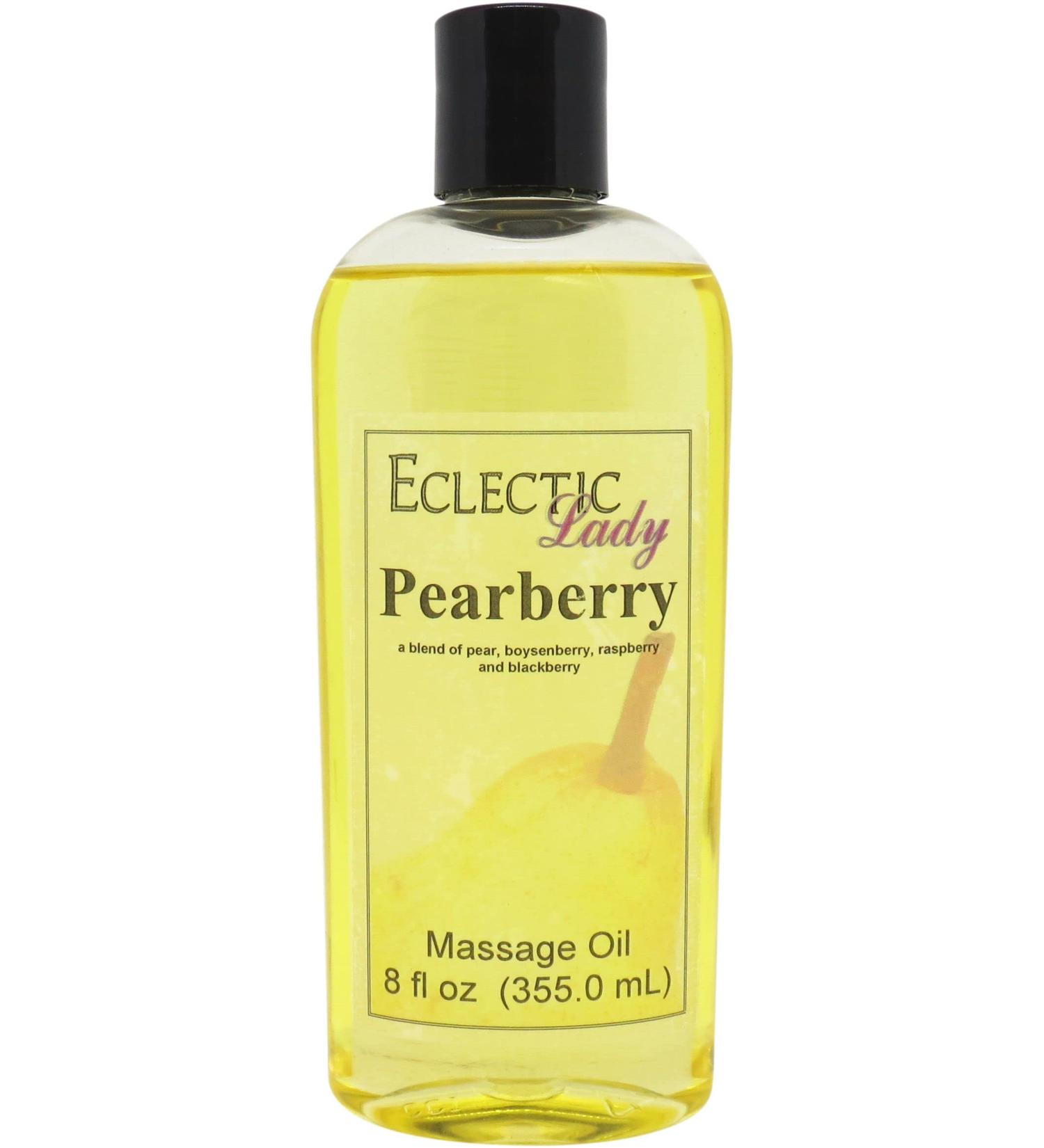 Pearberry Massage Oil 8 oz With Sweet Almond Oil and Jojoba Oil Preservative Free Perfect for Aromatherapy and Relaxation 8 Ounce - Buy Online on GoSupps.com