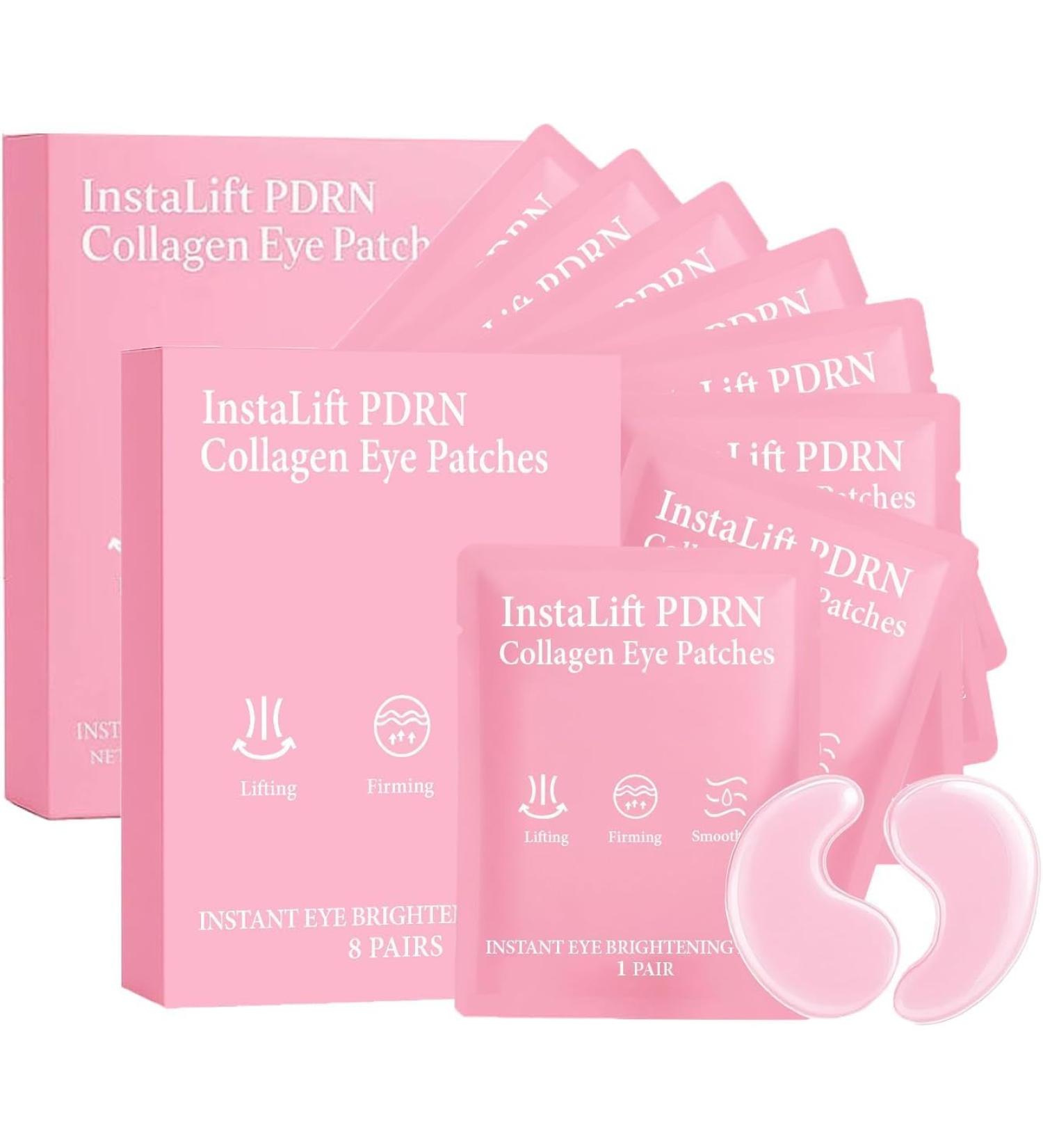Patchs contour des yeux InstaLift PDRN & Collag ne patchs gel pour le contour des yeux soin claircissant et d congestionnant instantan pour les yeux fatigu s cernes et ridules 2pcs - Buy Online on GoSupps.com