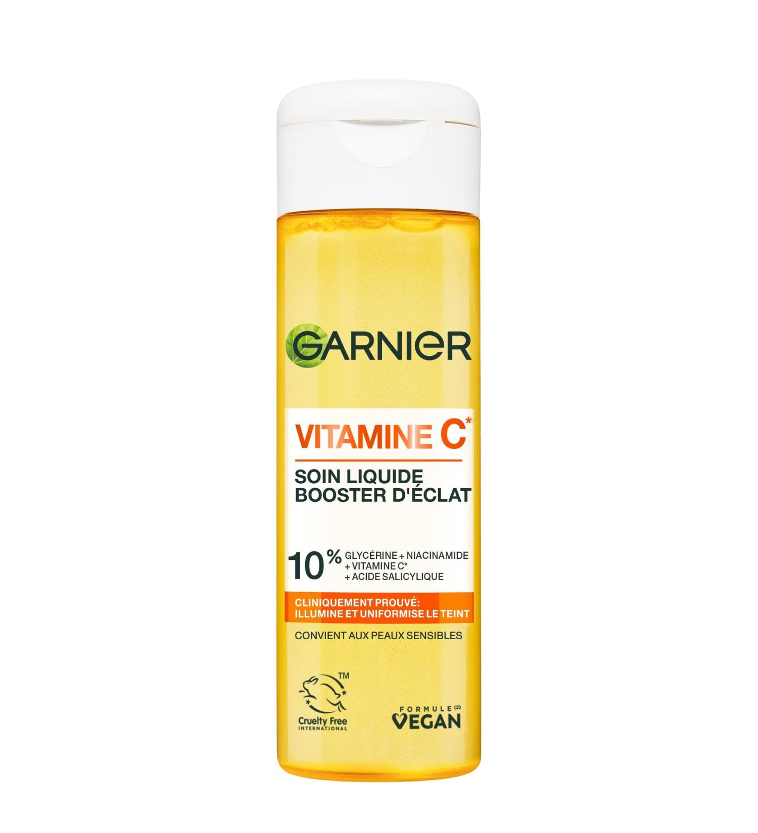 GARNIER Skin Active - Soin Visage Illuminateur - Hydrate & Illumine - Vitamine C Glyc rine Niacinamide & Acide Salicylique - Vegan & Cruelty Free - Tous Types de Peaux - Unisexe - 120ml - Buy Online on GoSupps.com