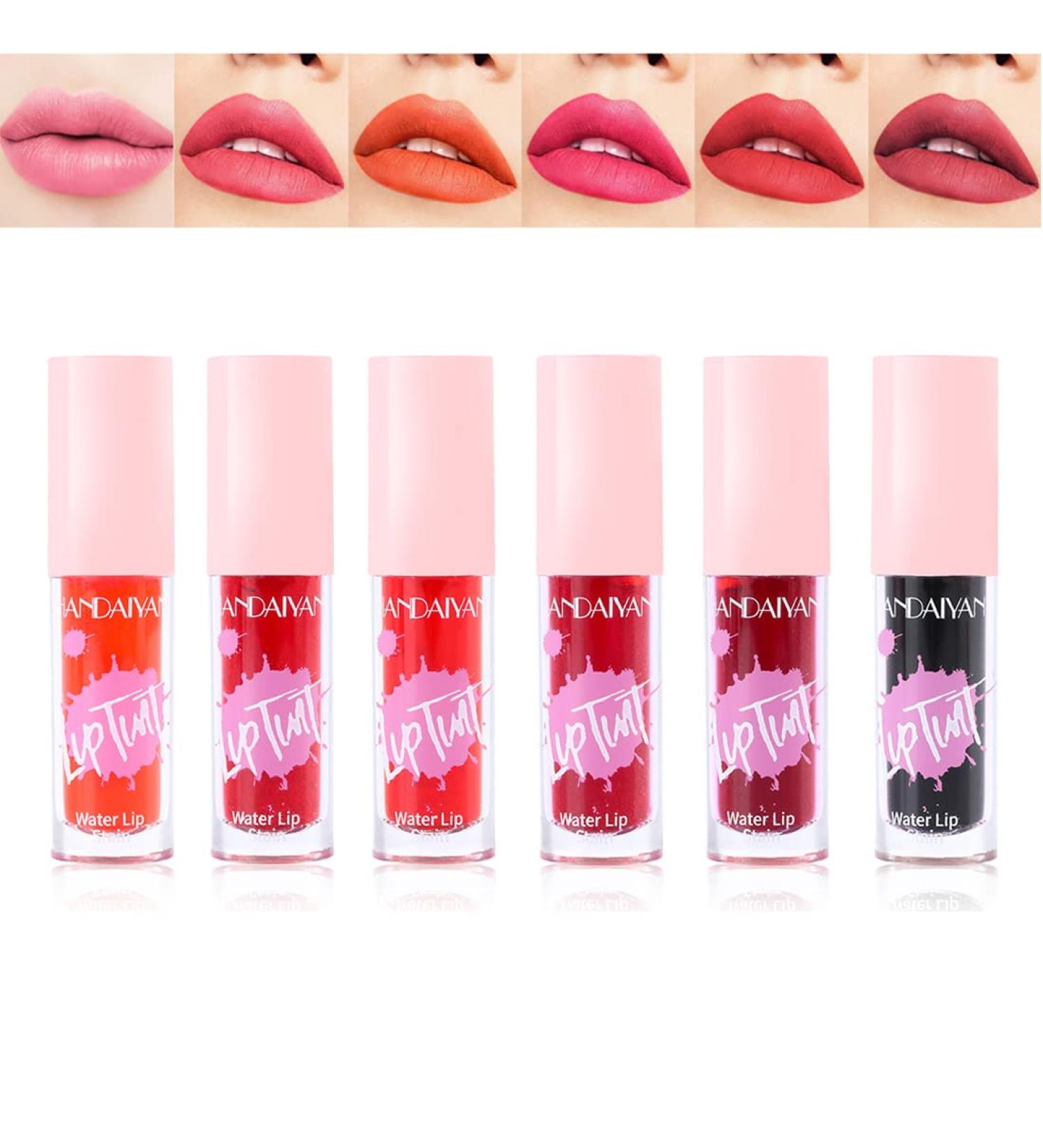 BSMKCL 6 Colors Water Lip Tint Set - High Pigment, Long-Lasting Lip Gloss for Women - Moisturizing Lip Stain Gift Set - Buy Online on GoSupps.com