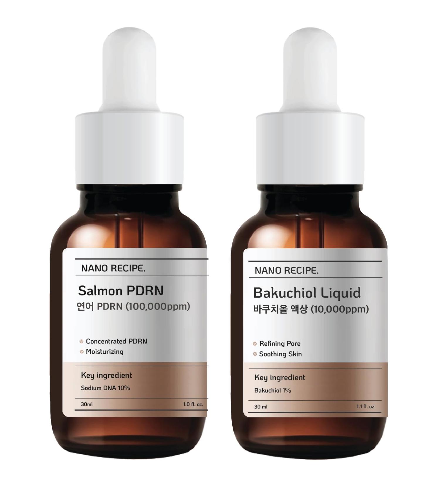 Nano Recipe PDRN + Bakuchiol Concentrate Set | Double Repair & Youth Renewal Duo (Anti-Aging Collagen Boost Vegan Non-GMO) - Buy Online on GoSupps.com