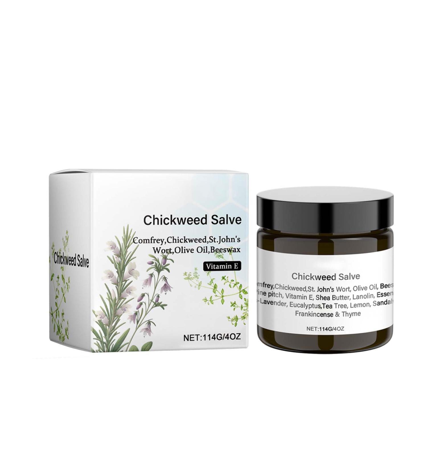 ERMOPATRY Organic Chickweed Salve 4oz - Chickweed Herbal Ointment Salve Cream Skin Soothing Balm (1pcs) - Buy Online on GoSupps.com