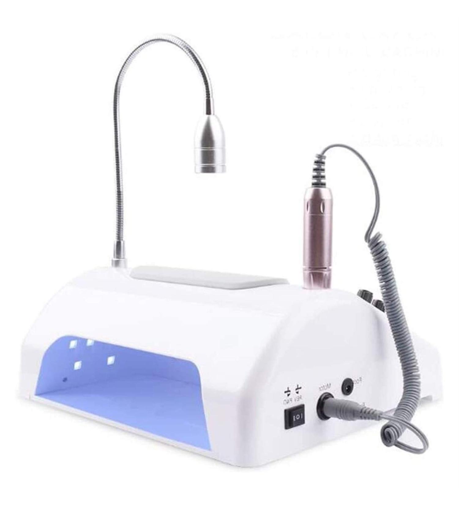 WERTYG 5 in 1 Electric Nail Drill Machine Professional Nail Drill Machine with LED Nail Dryer Lamp Automatic Sensor Electric Pedicure Set for Acrylic Gel Nail Polisher Machine - Buy Online on GoSupps.com