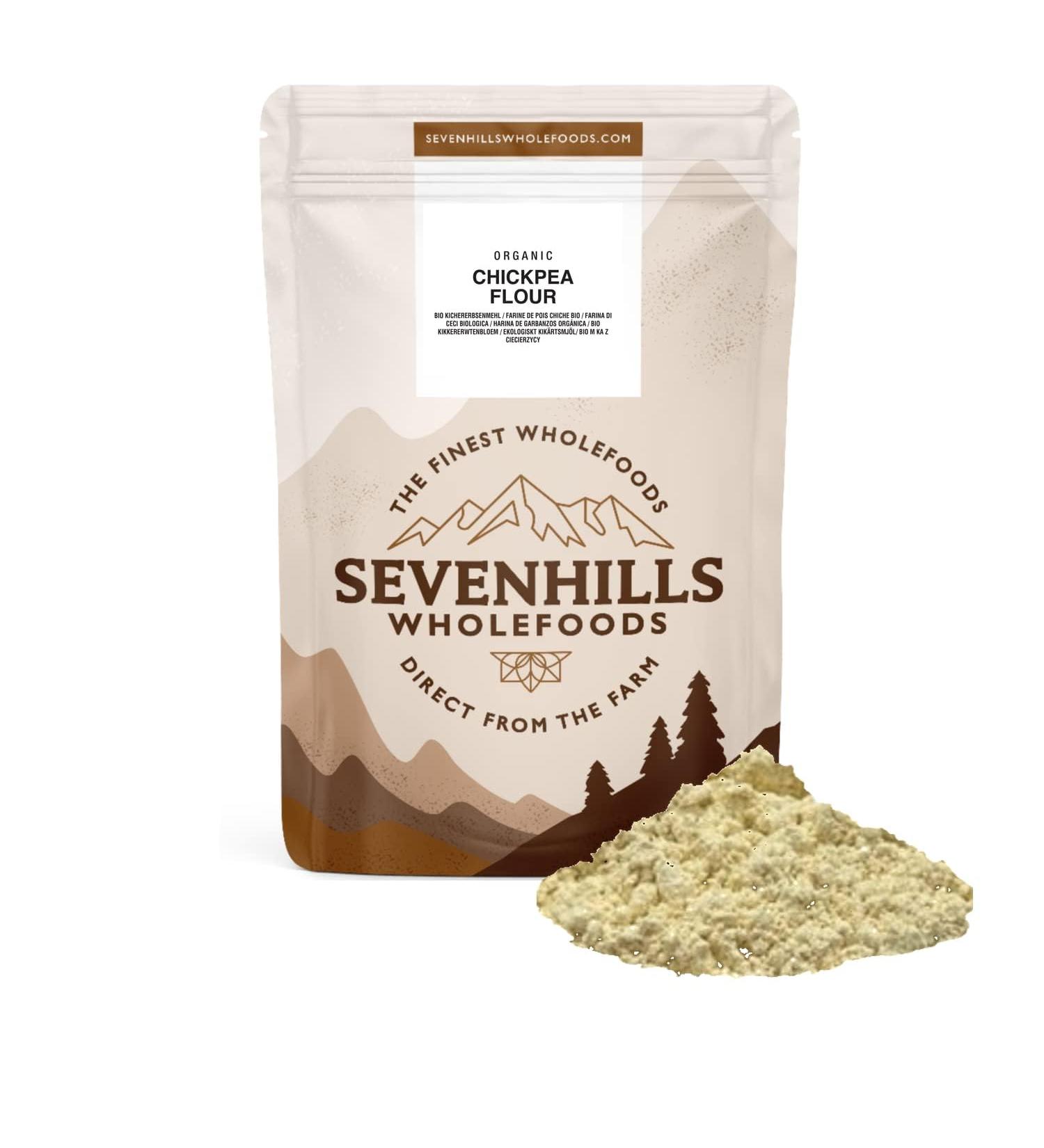 Sevenhills Wholefoods Organic Chickpea Flour 1.8kg - Premium Quality Gluten-Free Flour - Buy Online on GoSupps.com