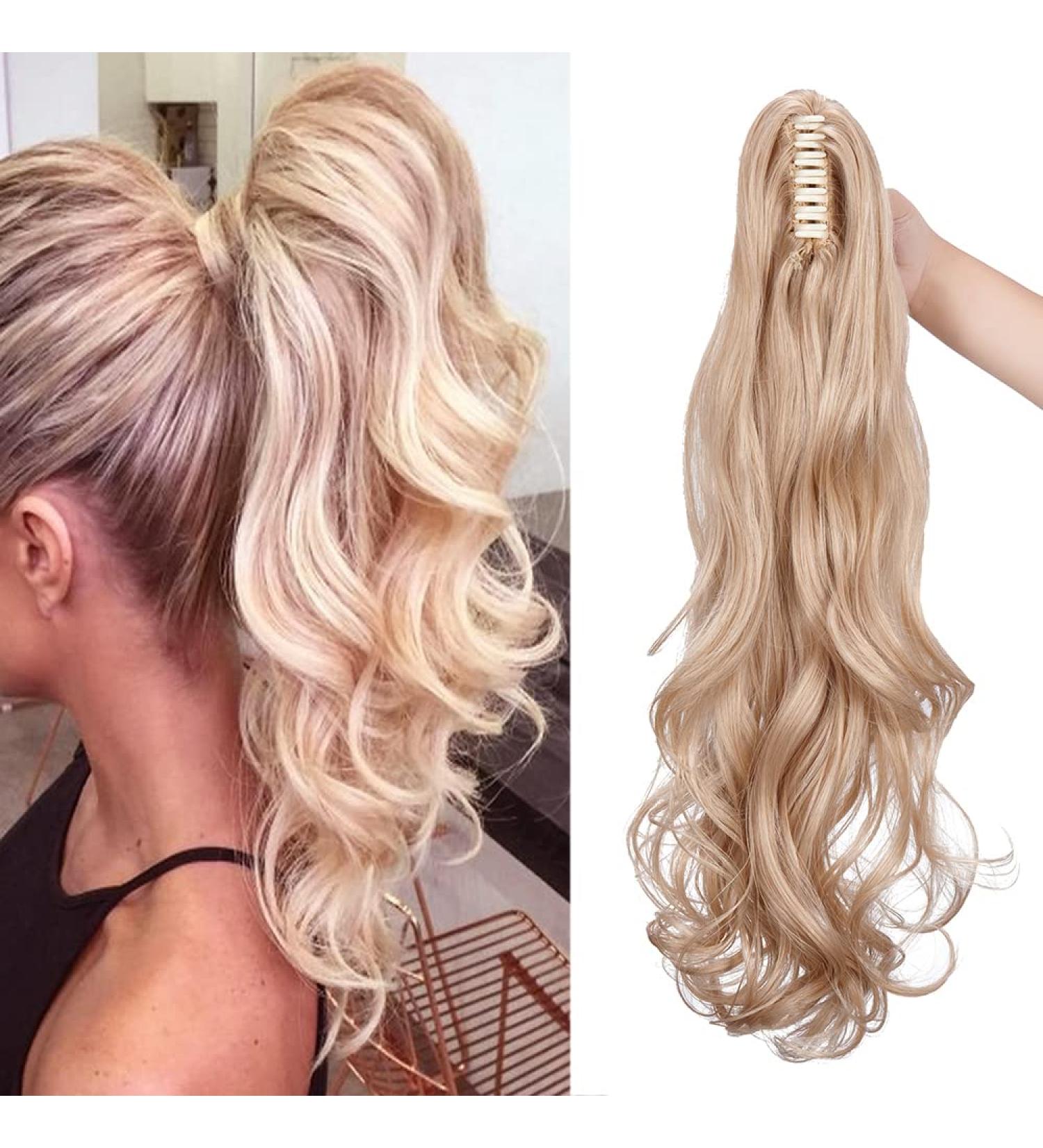 Buy Sego 50cm Wavy Ashblond Clip-In Ponytail Extension - Voluminous Synthetic Hair 150g 24 (60cm) - Enhance Your Look with Gorgeous Blended Shades - Buy Online on GoSupps.com
