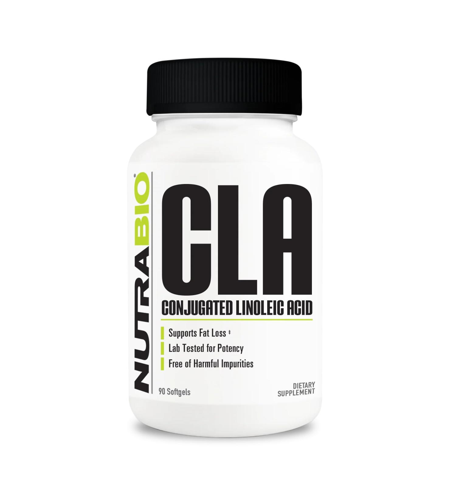 NutraBio CLA Conjugated Linoleic Acid Supplement 800mg 90 Softgels - Buy Online on GoSupps.com