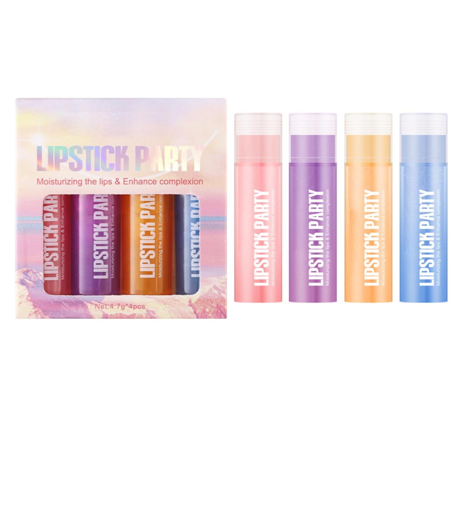 dPois Women's Hydrating Lip Balm Collection 4 Gloss Set with Shimmer Effect Perfect for Everyday Wear Party & Holiday Cosmetics Multicolor One Size One Size Multicolor - Buy Online on GoSupps.com