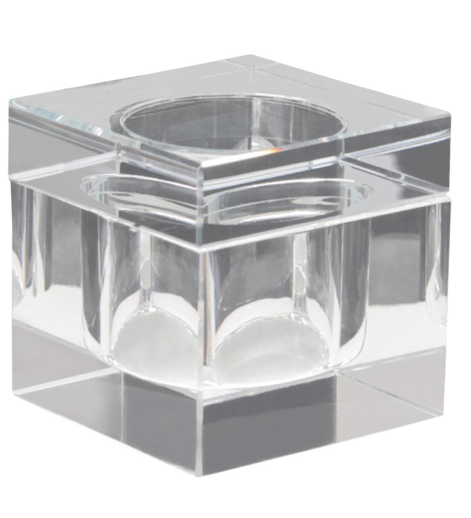 POPETPOP nail art crystal cup liquid monomer nail powder container nail powder liquid holder monomero nail art glass cup acrylic monomer liquid crystal glass with cover transparent plate 5.5x5.5cm Transparent - Buy Online on GoSupps.com