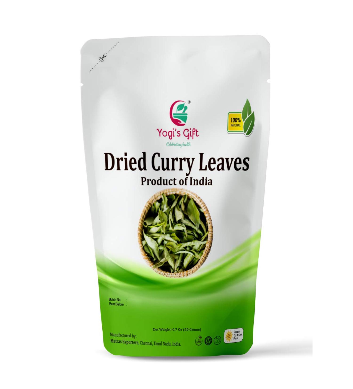 Dried Curry Leaves 0.7 Oz - Aromatic Whole Herb for Flavorful Dishes | Gluten-Free Kari Patta | Tray-Dried Freshness - 19.84g - Buy Online on GoSupps.com