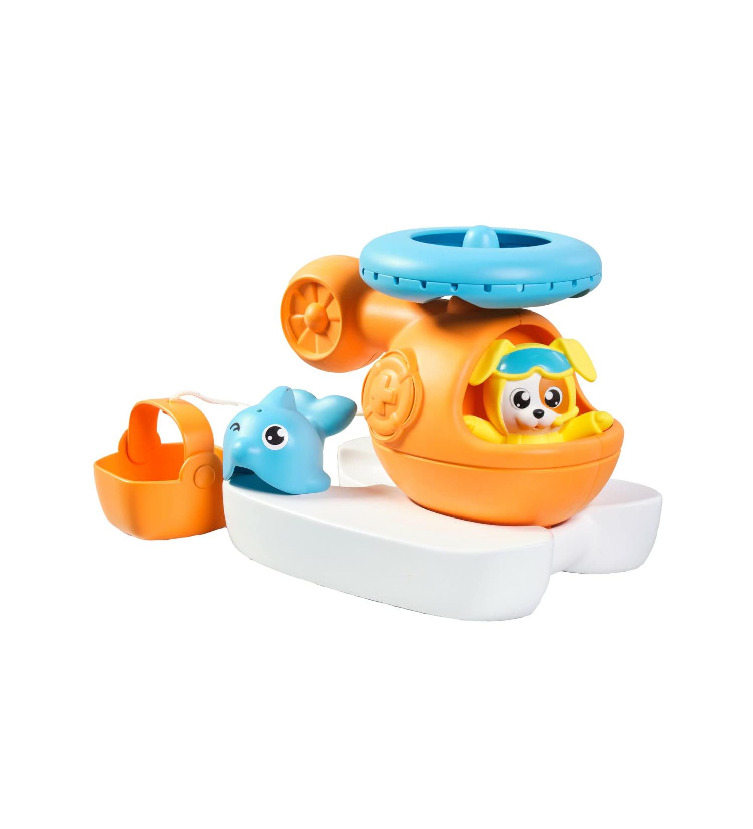 Toomies Tomy Splash & Rescue Helicopter Floating Bath Toy - Squirting Pilot & Dolphin - Ages 12 Months - Buy Online on GoSupps.com