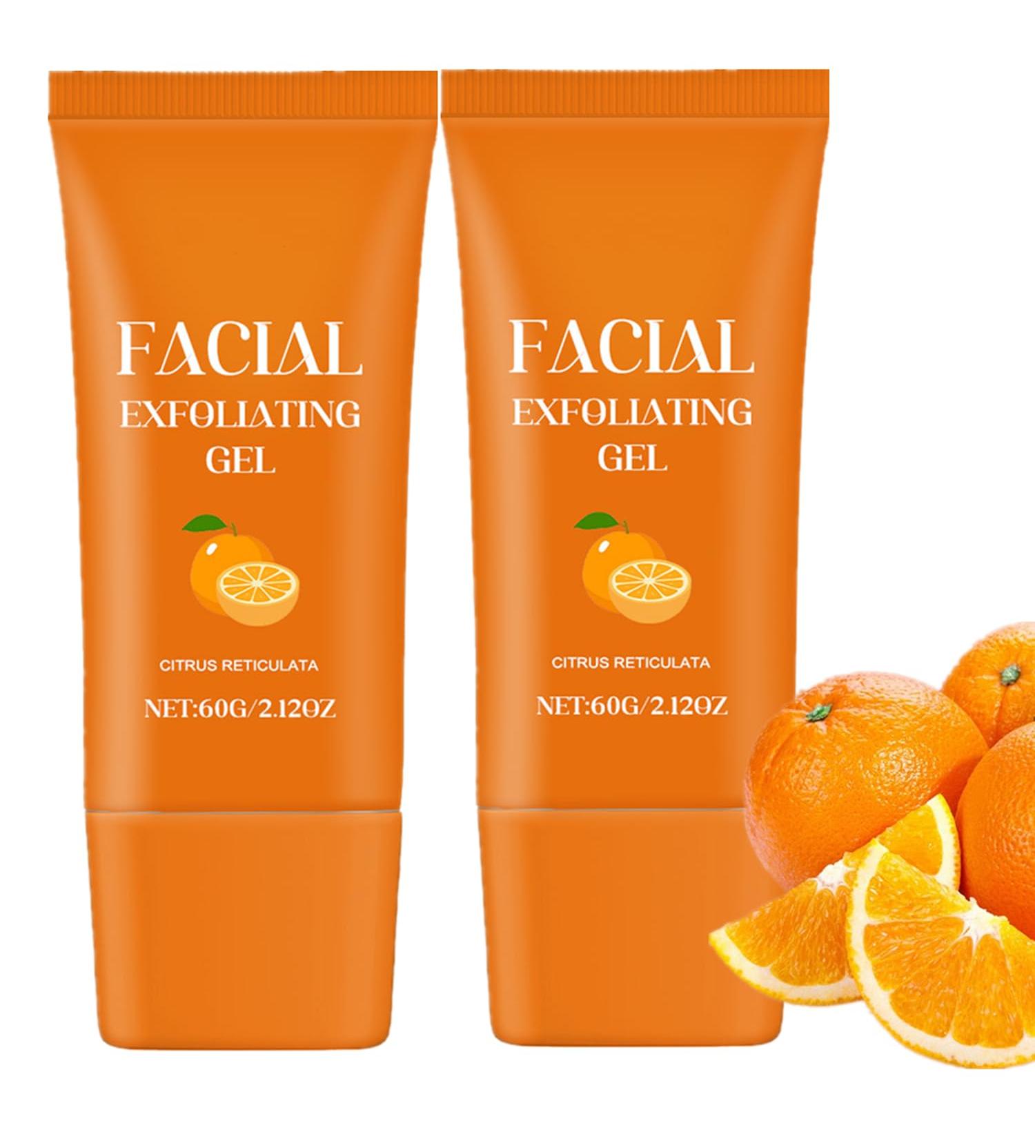 2Pcs Facial Exfoliating Gel Orange Enzyme Hydrating Facial Scrub Deep Cleansing Moisturizing Orange Peeling Gel Remove Blackheads Rejuvenating Skin Repair(60g) - Buy Online on GoSupps.com