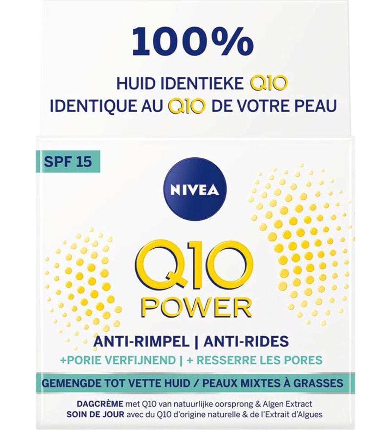 Beiersdorf NIVEA Q10 Power Antiwrinkle + firming porerefining day cream for youngerlooking skin day cream with SPF 15 50 ml - Buy Online on GoSupps.com