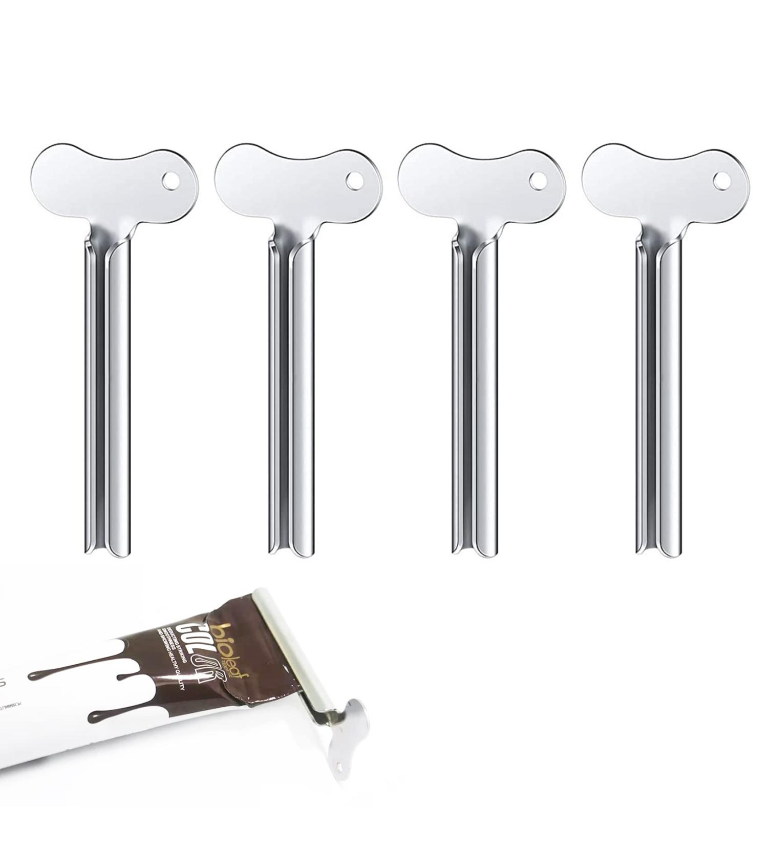 Olakin Stainless Steel Toothpaste Tube Press 4 Pack - Universal Tube Squeezer for Toothpaste Hair Gel Hand Cream & Cosmetics - Buy Online on GoSupps.com