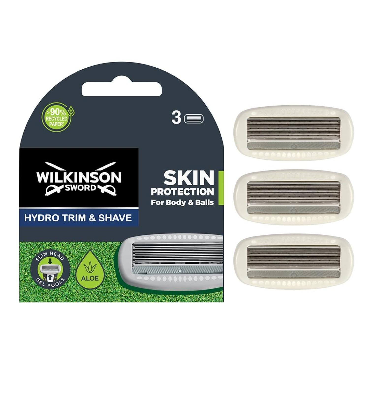 Wilkinson Hydro Trim & Shave Skin Protection Premium Blades for Men Pack of 3 - Buy Online on GoSupps.com