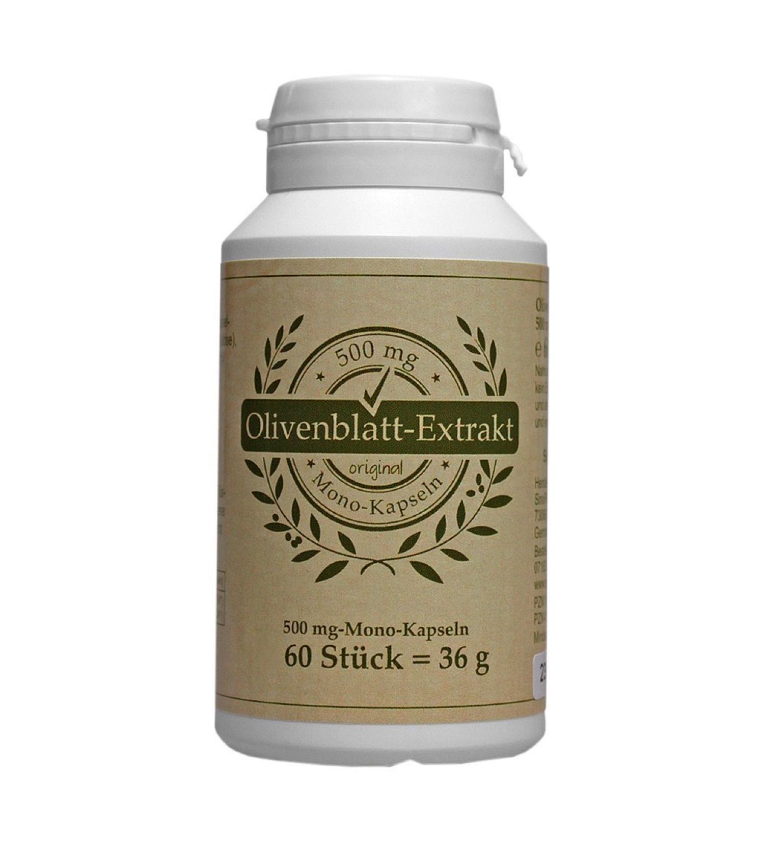 OLIVE LEAF Extract 500 mg Mono Capsules 60 pcs