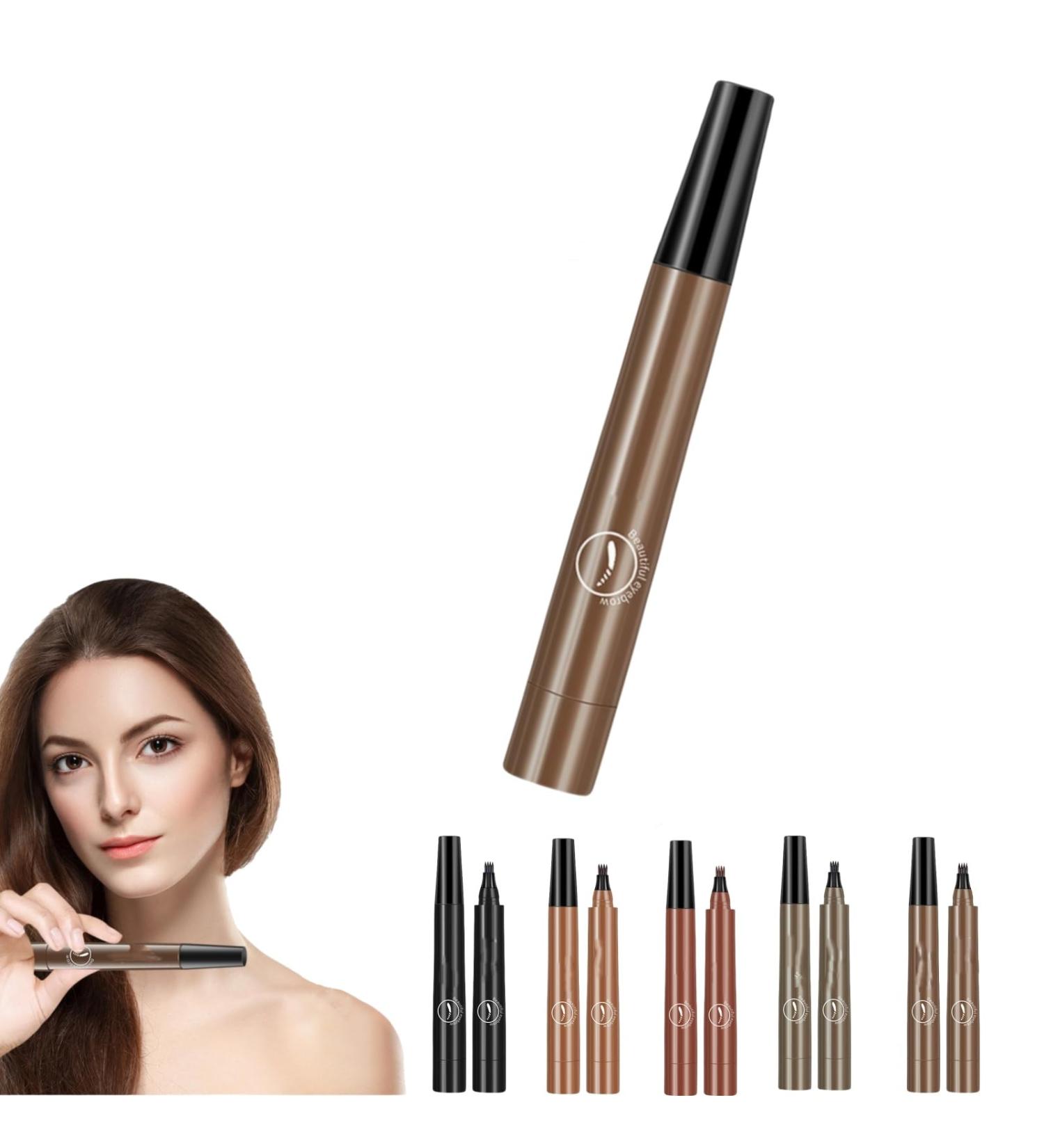 Cohbskj Glowly Secret Eyebrow Pen Unique Quad Eyebrow Pencil Quad Forked Liquid Eyebrow Pencil Long-Lasting Waterproof Microblading Eyebrow Pen (1PCS-B) - Buy Online on GoSupps.com